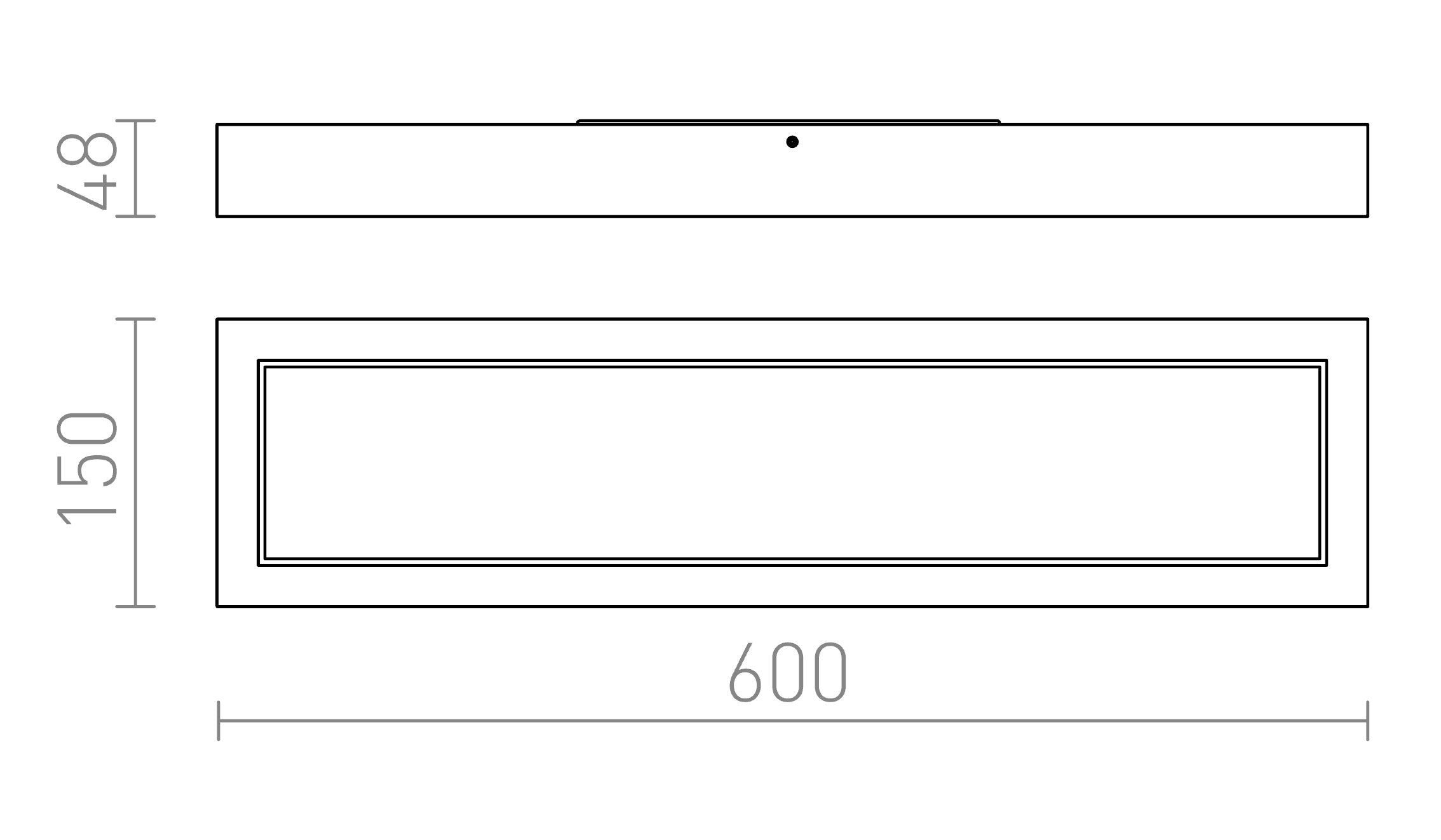 STRUCTURAL LED ΕΠΙΦΑΝΕΙΑΣ 60X15 - Product sketch