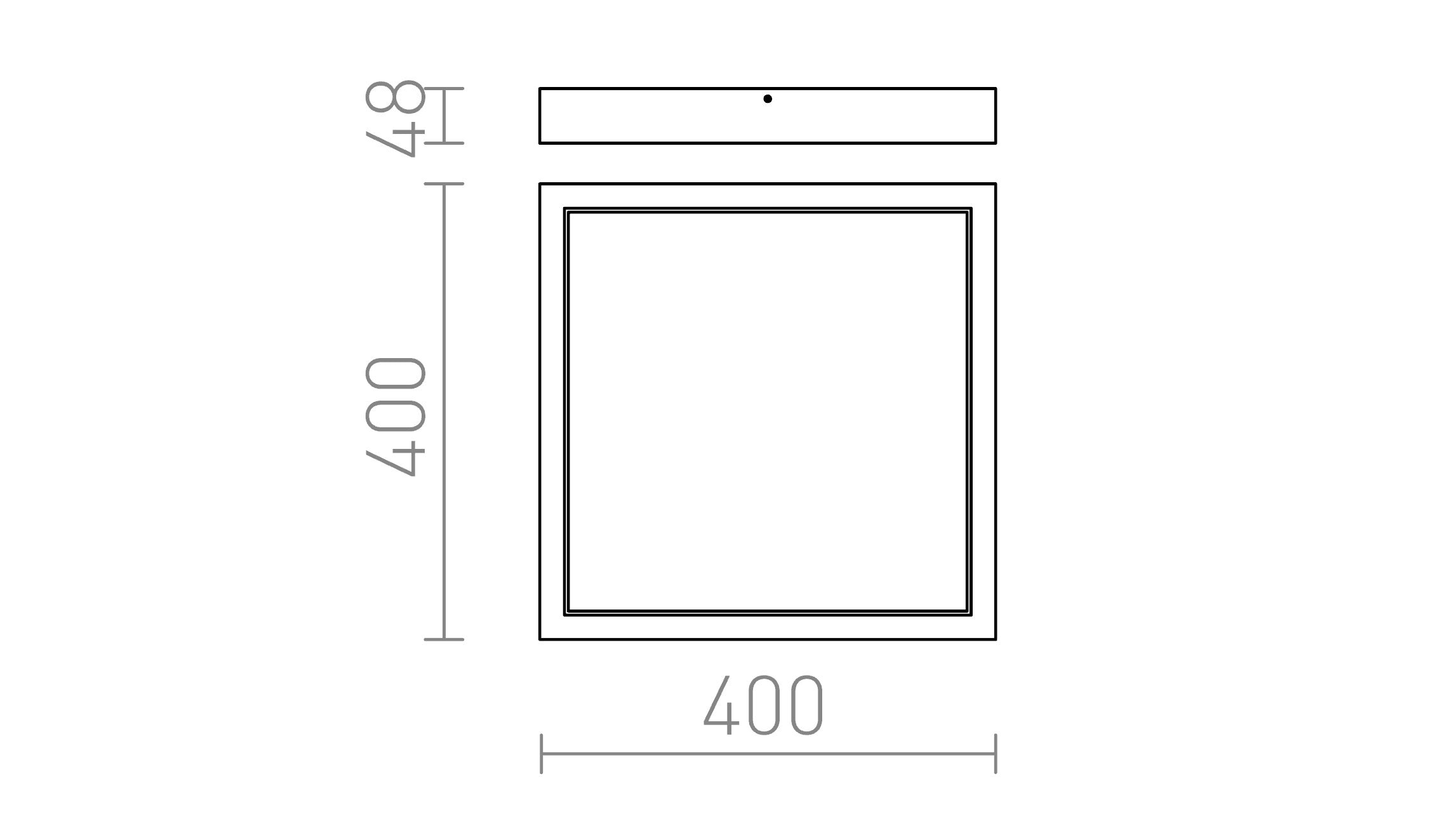 STRUCTURAL LED ΕΠΙΦΑΝΕΙΑΣ 40X40 - Product sketch