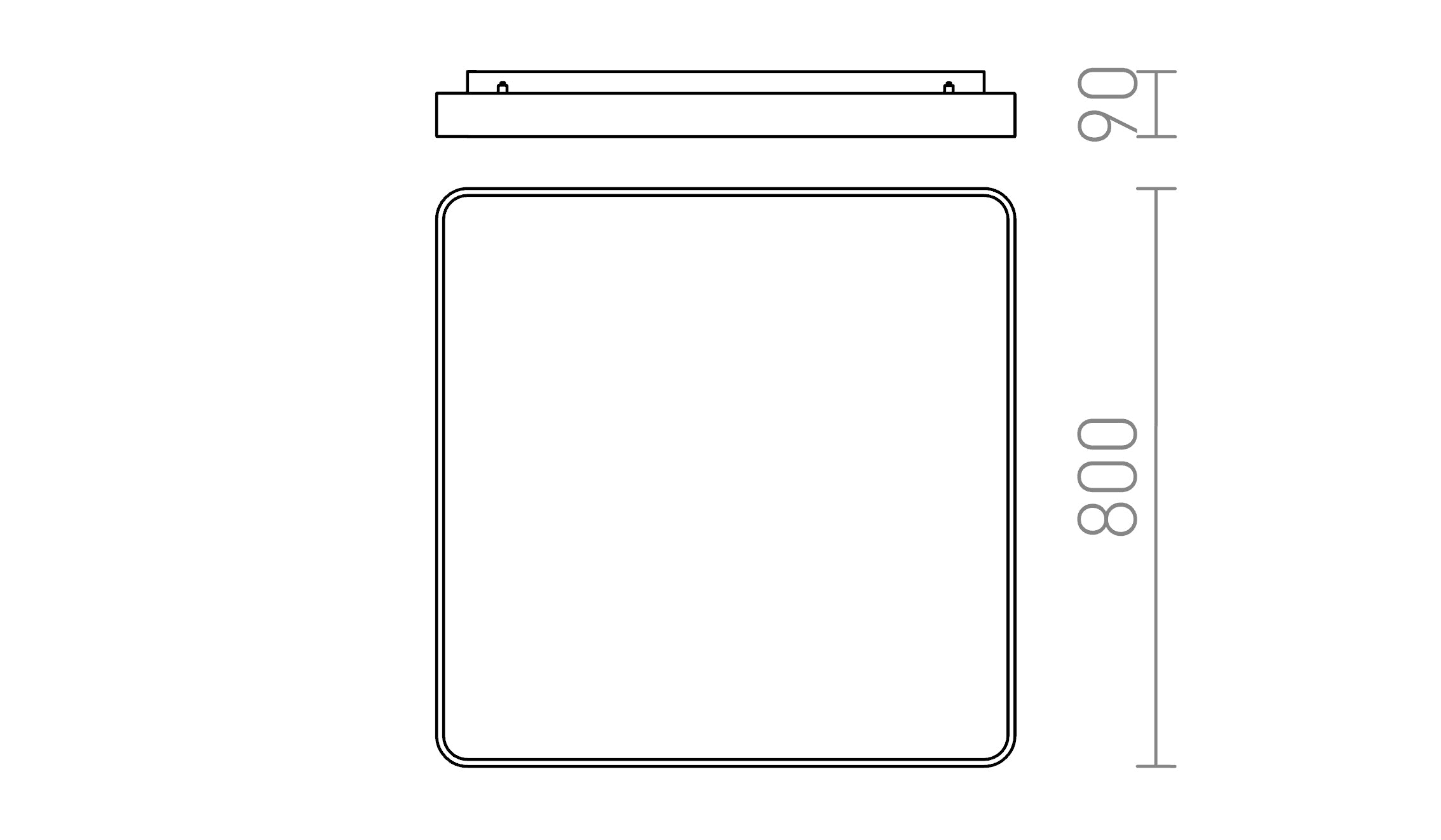 MENSA SQ 80 ΟΡΟΦΗΣ - Product sketch