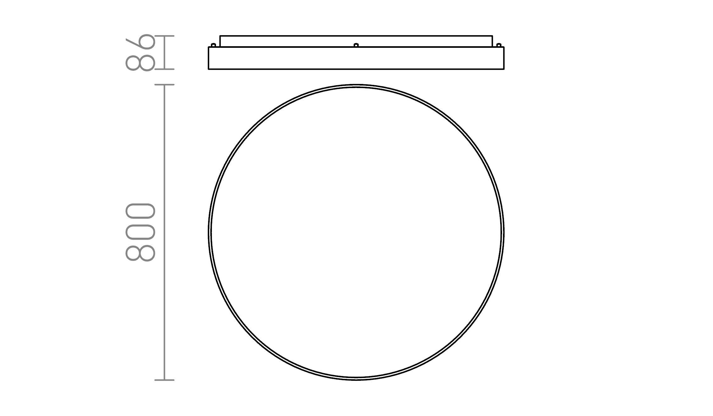 MENSA R 80 ΟΡΟΦΗΣ - Product sketch