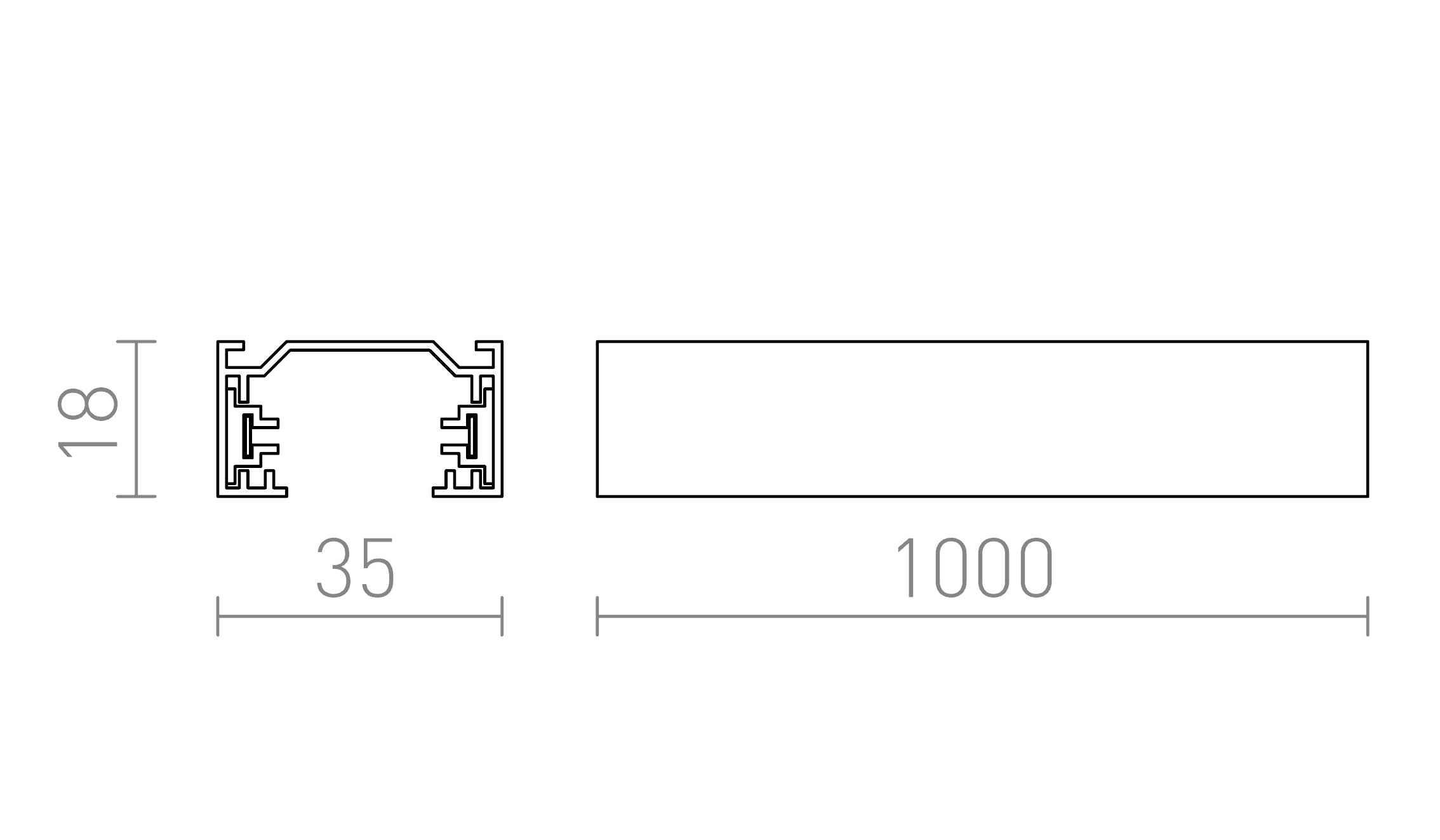 ΡΑΓΑ ΦΩΤΙΣΜΟΥ ΜΟΝΟΥ ΚΥΚΛΩΜΑΤΟΣ 1Μ - Product sketch