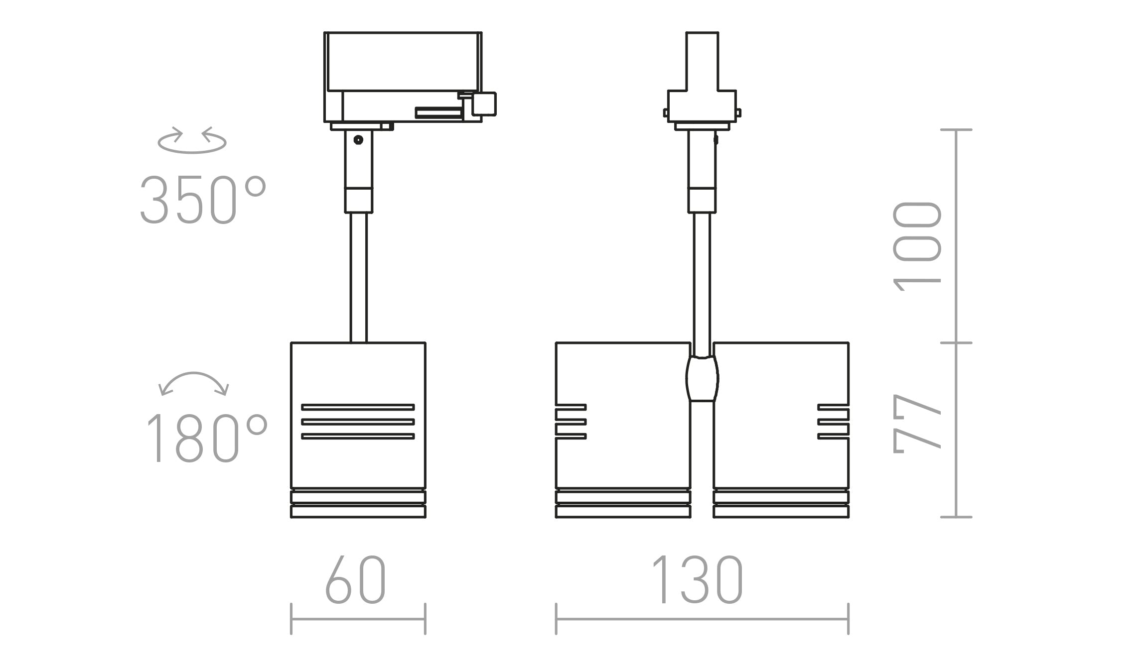 BEEBA II ΓΙΑ ΡΑΓΑ ΦΩΤΙΣΜΟΥ ΤΡΙΩΝ ΚΥΚΛΩΜΑΤΩΝ - Product sketch