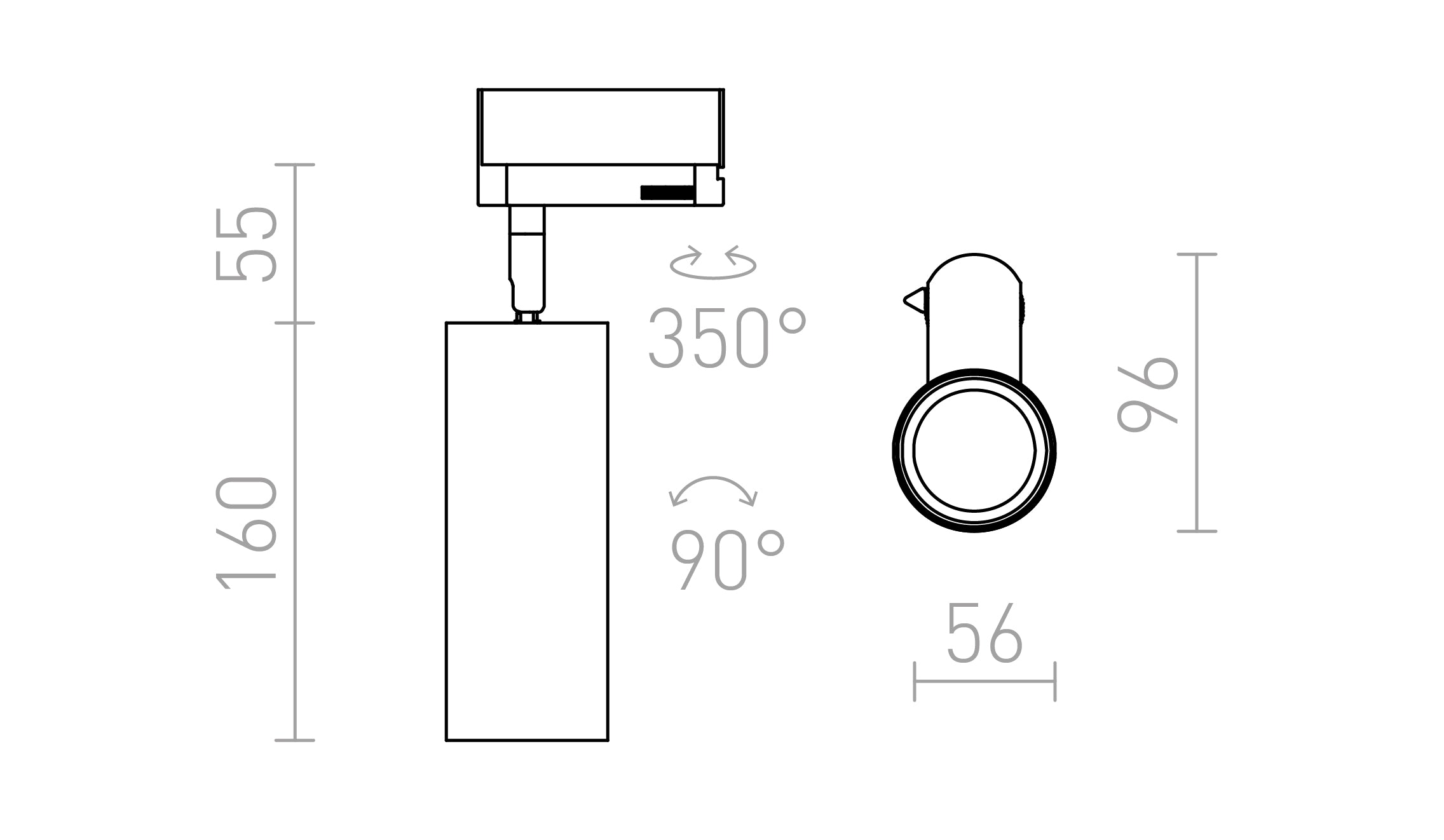 MAVRO ΓΙΑ ΡΑΓΑ ΦΩΤΙΣΜΟΥ ΜΟΝΟΥ ΚΥΚΛΩΜΑΤΟΣ - Product sketch