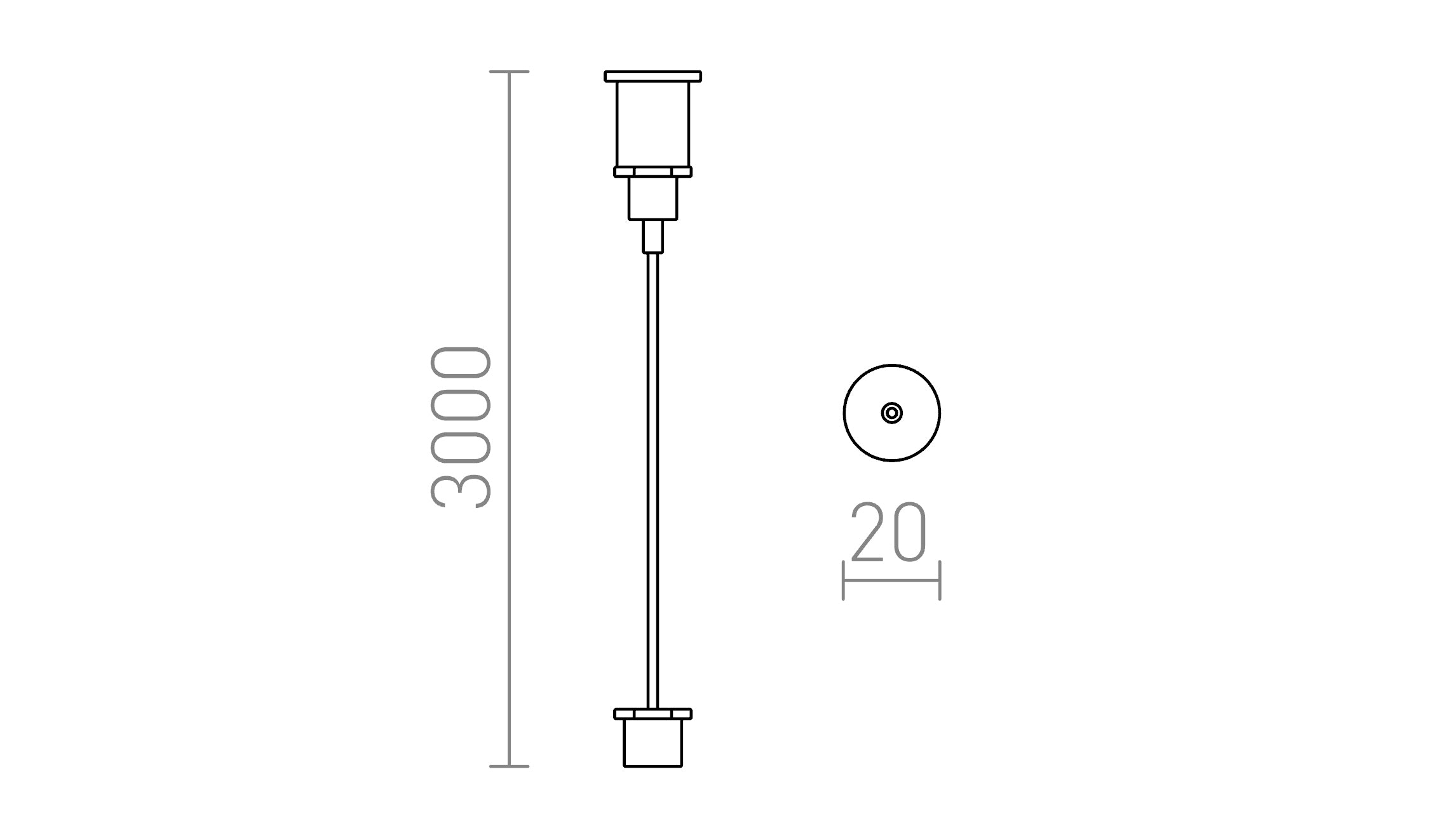 ΣΕΤ ΑΝΑΡΤΗΣΗΣ EUTRAC ΚΑΛΩΔΙΟ 3Μ - Product sketch