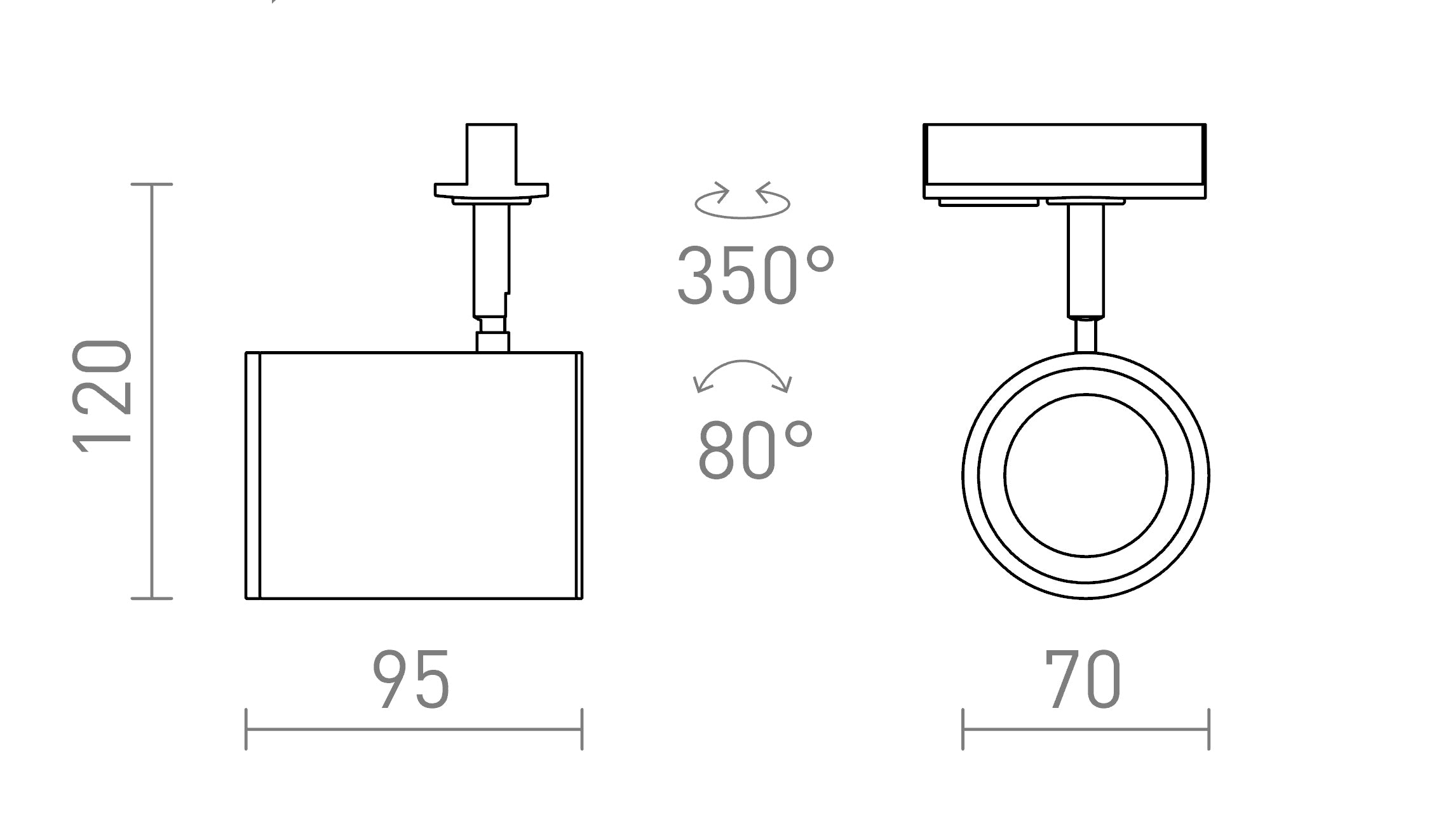 CADENZA ΓΙΑ ΡΑΓΑ ΦΩΤΙΣΜΟΥ ΜΟΝΟΥ ΚΥΚΛΩΜΑΤΟΣ - Product sketch