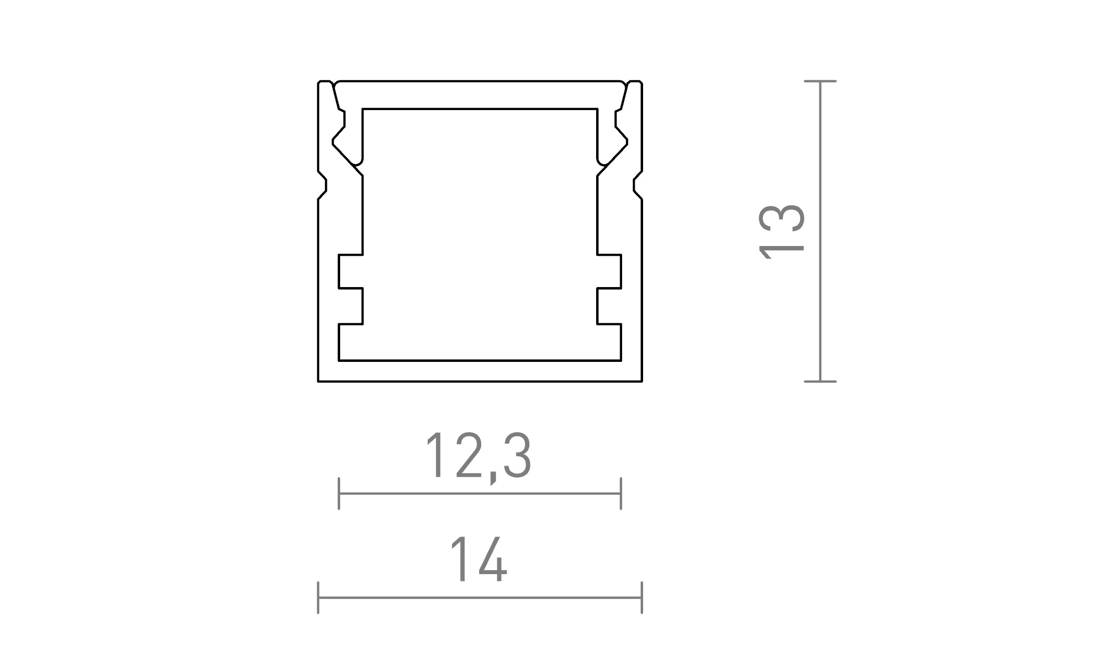 LED ΠΡΟΦΙΛ C ΕΠΙΦΑΝΕΙΑΣ - Product sketch