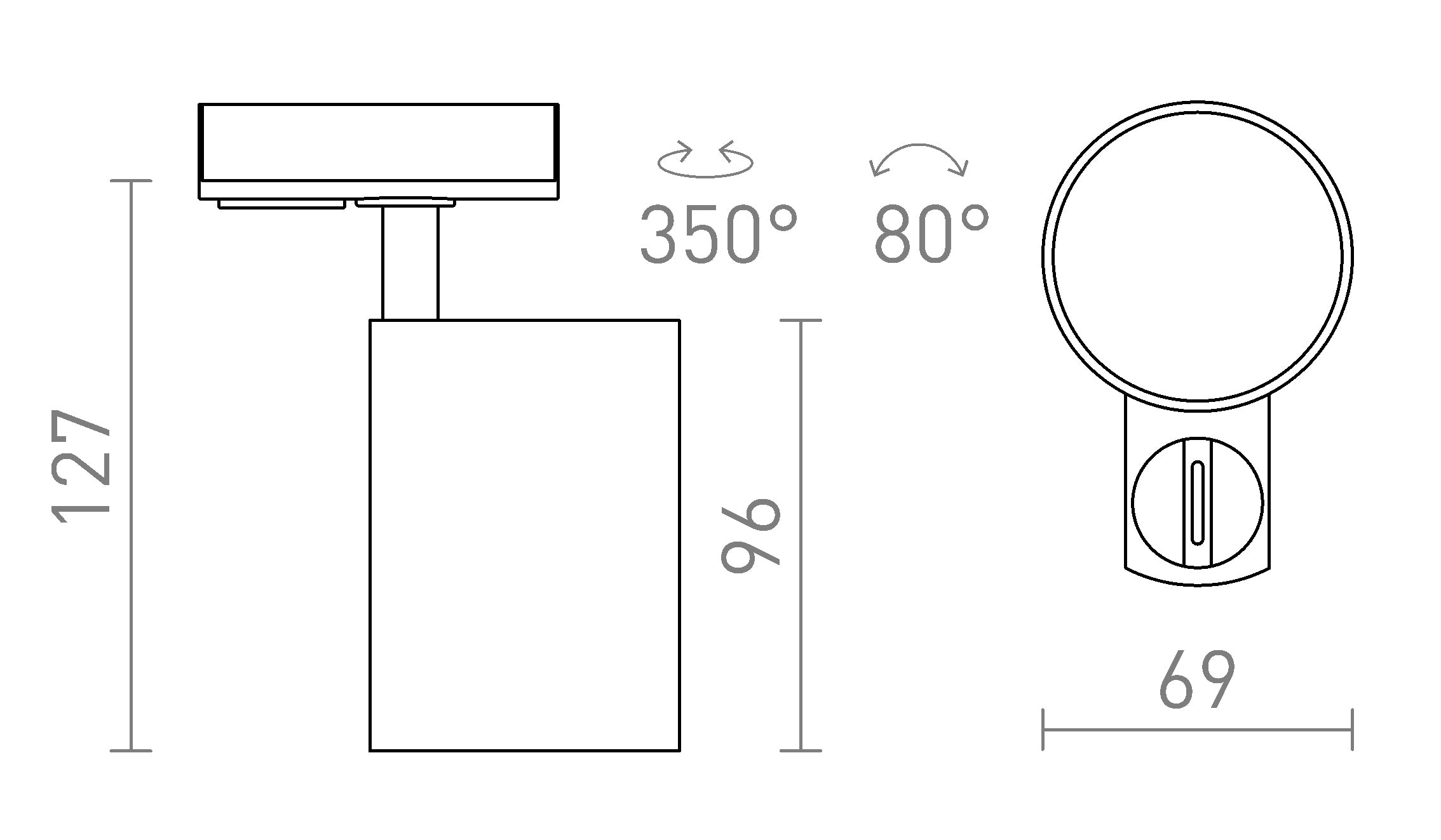 CONNOR ΓΙΑ ΡΑΓΑ ΦΩΤΙΣΜΟΥ ΜΟΝΟΥ ΚΥΚΛΩΜΑΤΟΣ - Product sketch