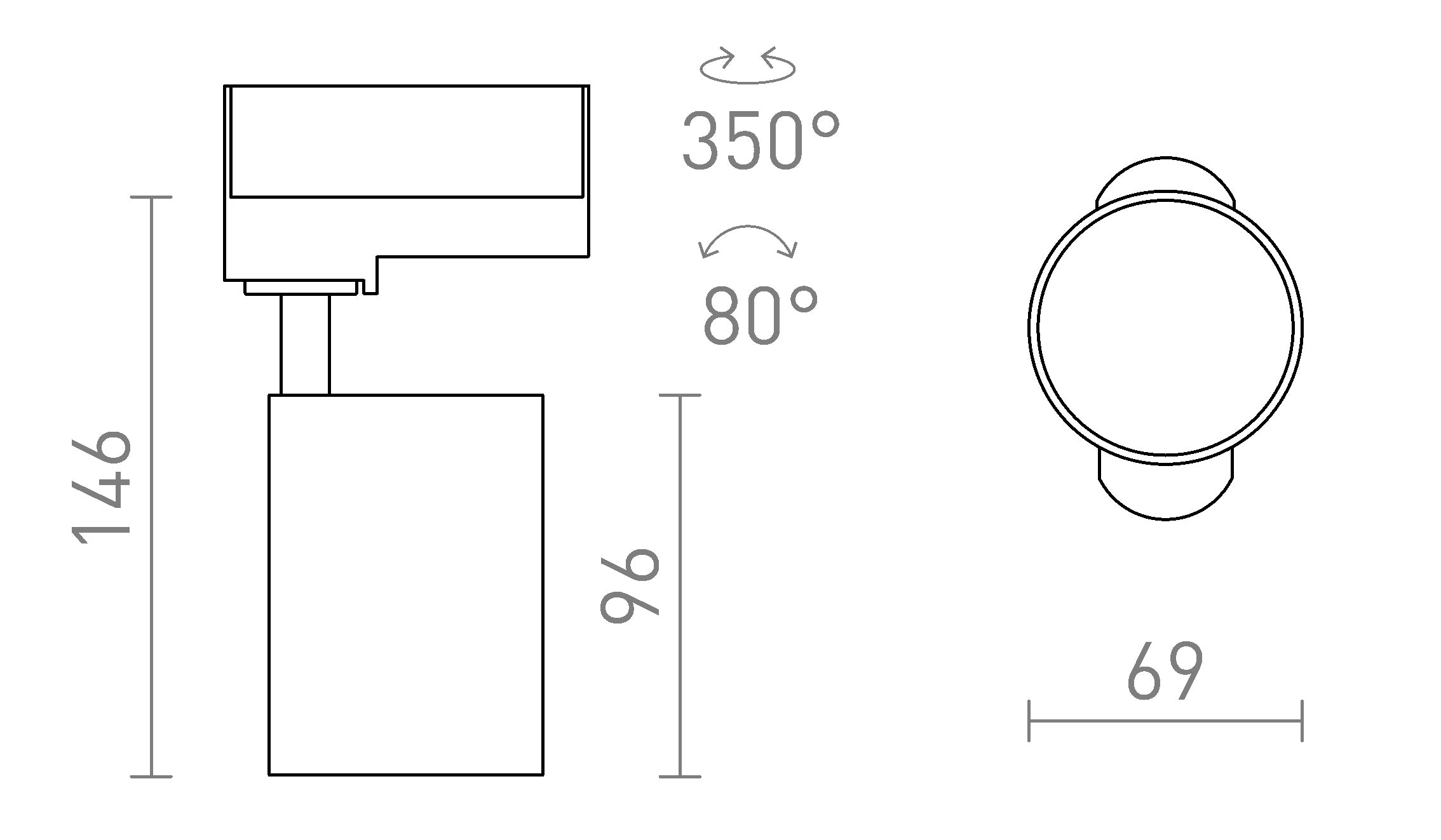 CONNOR ΓΙΑ ΡΑΓΑ ΦΩΤΙΣΜΟΥ ΤΡΙΩΝ ΚΥΚΛΩΜΑΤΩΝ - Product sketch