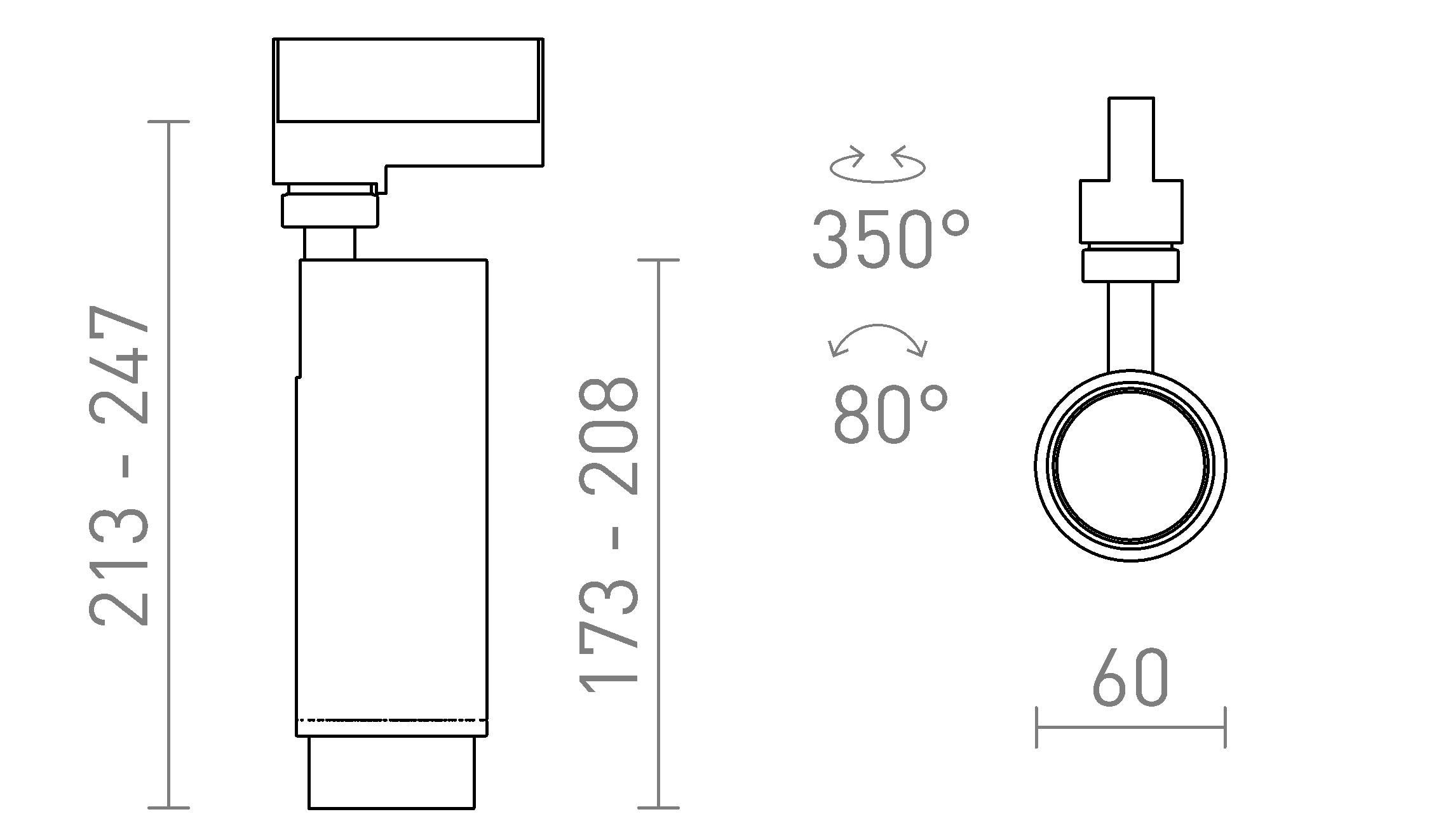 ZUMA ZOOM ΓΙΑ ΡΑΓΑ ΦΩΤΙΣΜΟΥ ΤΡΙΩΝ ΚΥΚΛΩΜΑΤΩΝ - Product sketch