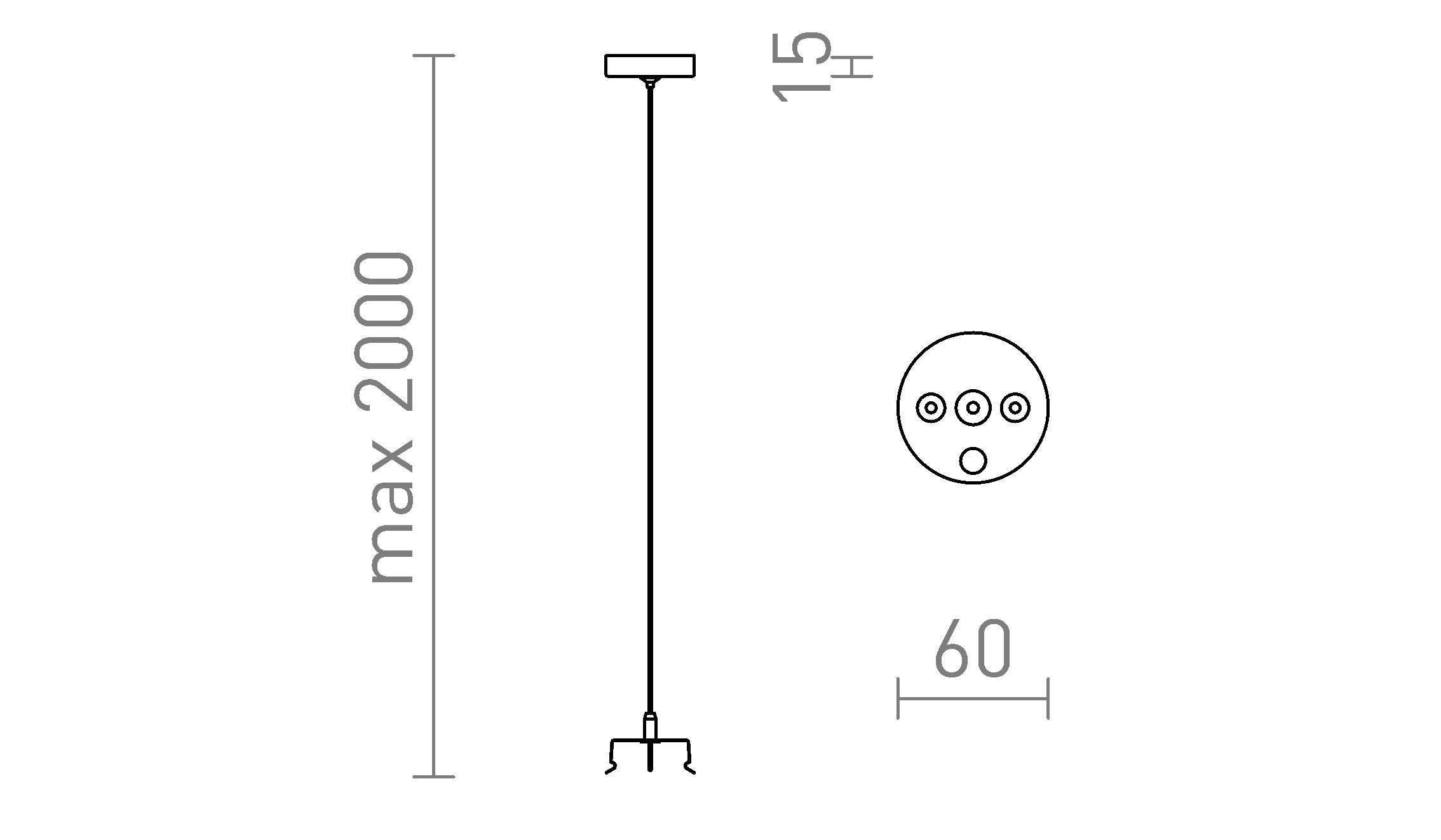 TRIDENT PRO ΣΕΤ ΓΙΑ ΚΡΕΜΑΣΤΟ ΦΩΤΙΣΤΙΚΟ - Product sketch