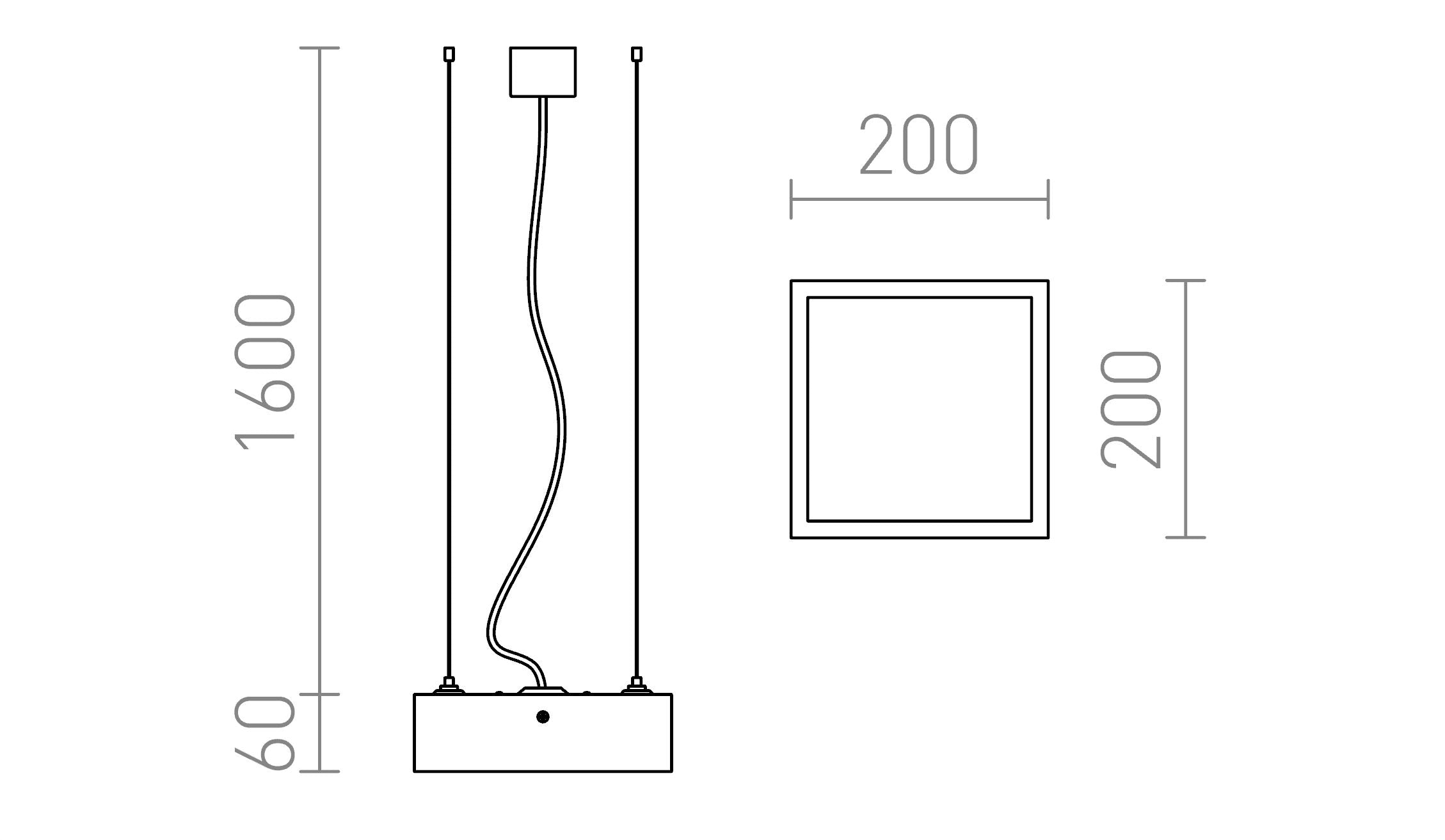 STRUCTURAL LED ΚΡΕΜΑΣΤΟ ΦΩΤΙΣΤΙΚΟ 20Χ20 - Product sketch