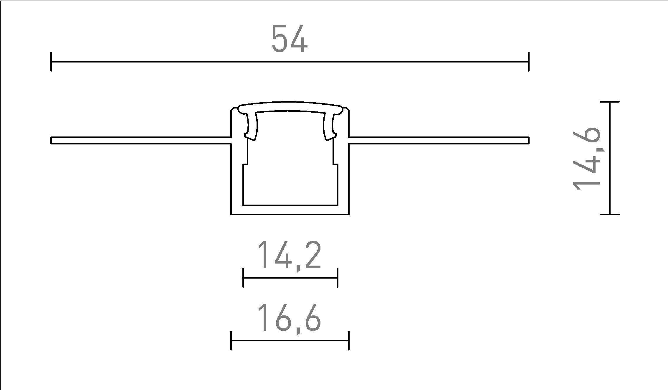 LED ΠΡΟΦΙΛ Β ΧΩΝΕΥΤΟ - Product sketch