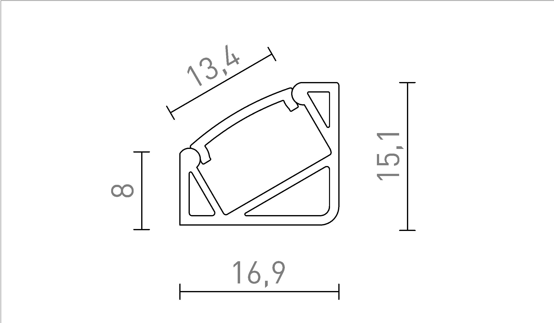 LED ΠΡΟΦΙΛ Ι 30/60 - Product sketch