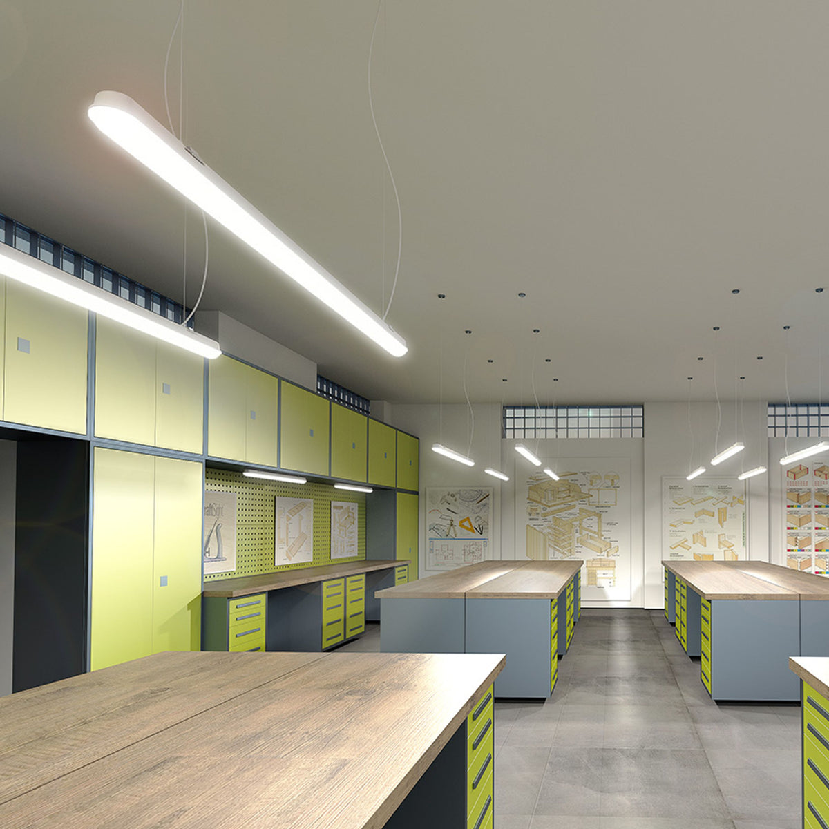 RENDL pendant lamp TRIDENT PRO 150 body grey matte acrylic 230V LED 60W IP65  4000K G13671 5