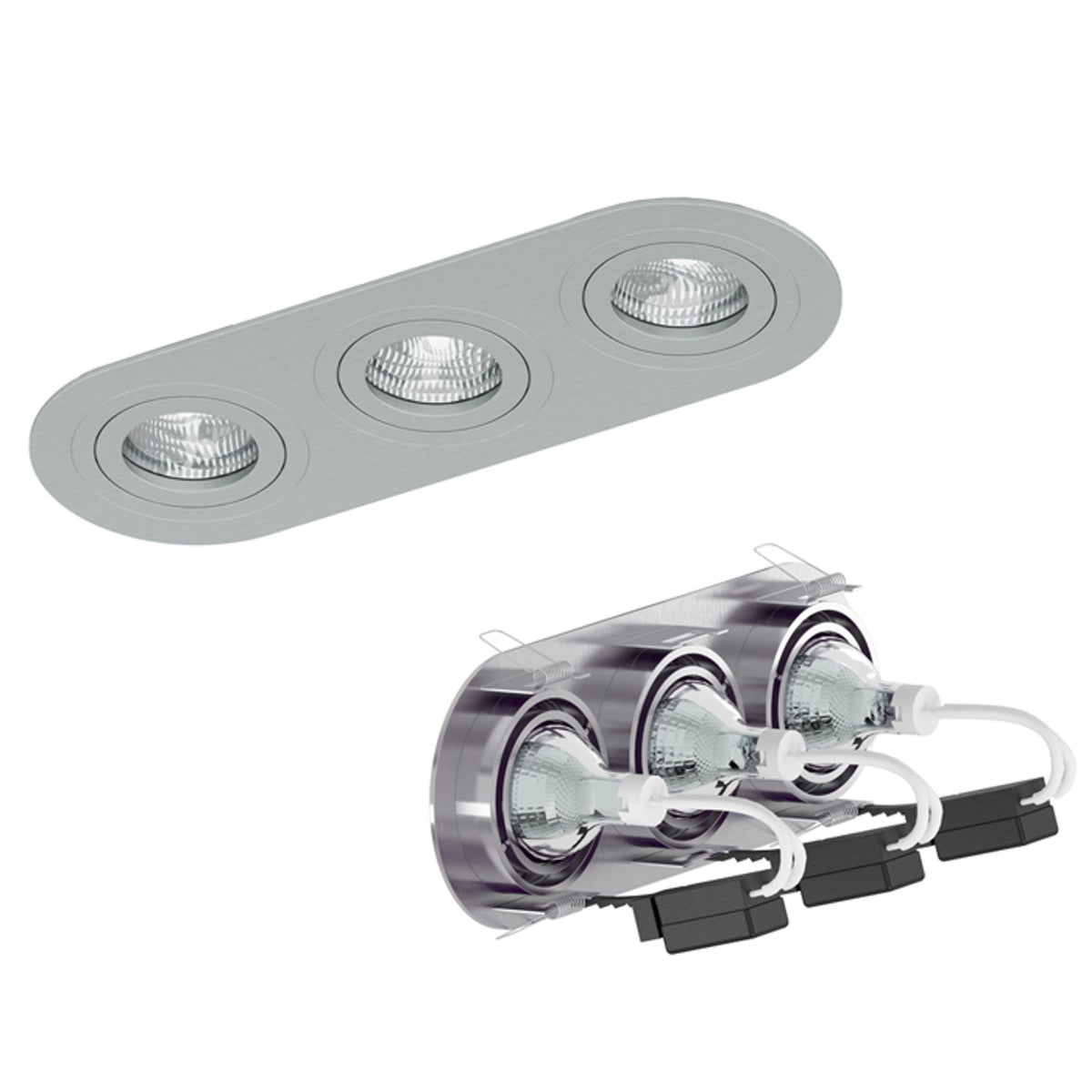 RENDL Outlet BIZZ III directional brushed aluminum 12V GU5,3 3x50W R10210 4