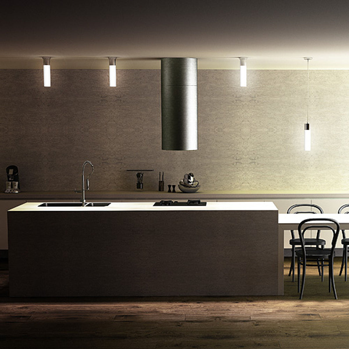 RENDL surface mounted lamp EIGHT ceiling  opal-colored glass/chrome 230V LED E27 11W IP44 R10492 3