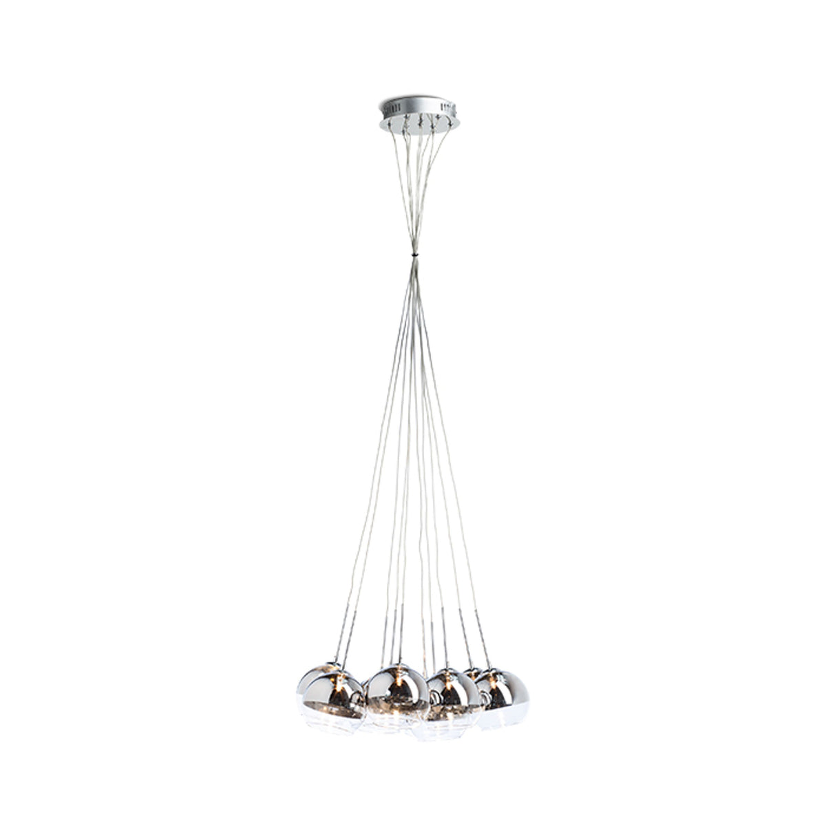 RENDL pendant lamp ASTRAL pendant  chrome-tinted glass/clear glass 230V/12V G4 10x20W R10513 2