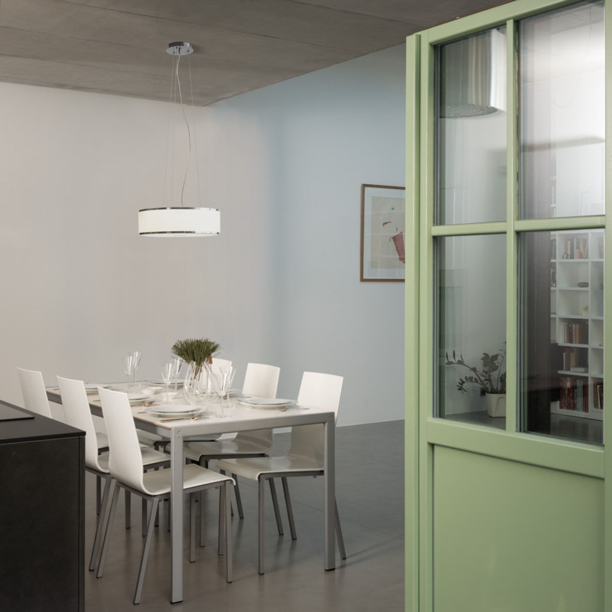 RENDL Outlet CASSABLANCA 40 pendant  chrome 230V 2GX13 22+40W R10522 2