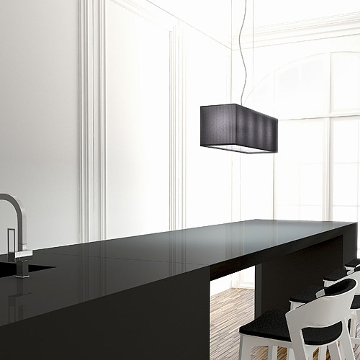 RENDL Outlet LOPE 80 pendant black matt nickel 230V LED E27 4x15W R10539 4