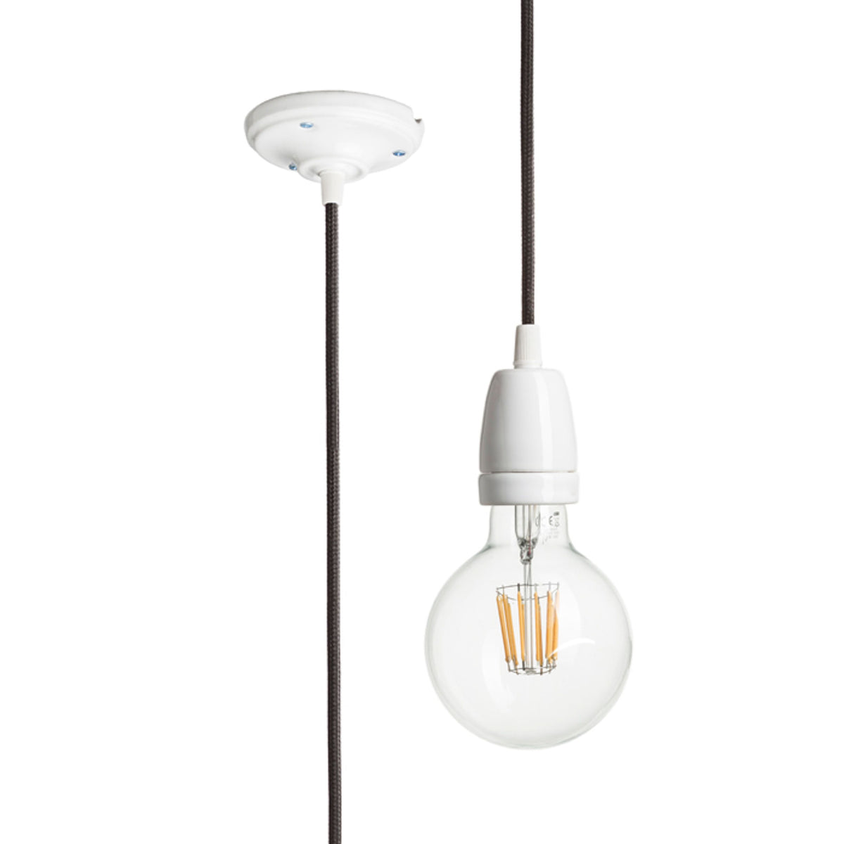 RENDL shades, shade bases, pendent sets FABIO pendant set black porcelain 230V LED E27 15W R10618 1