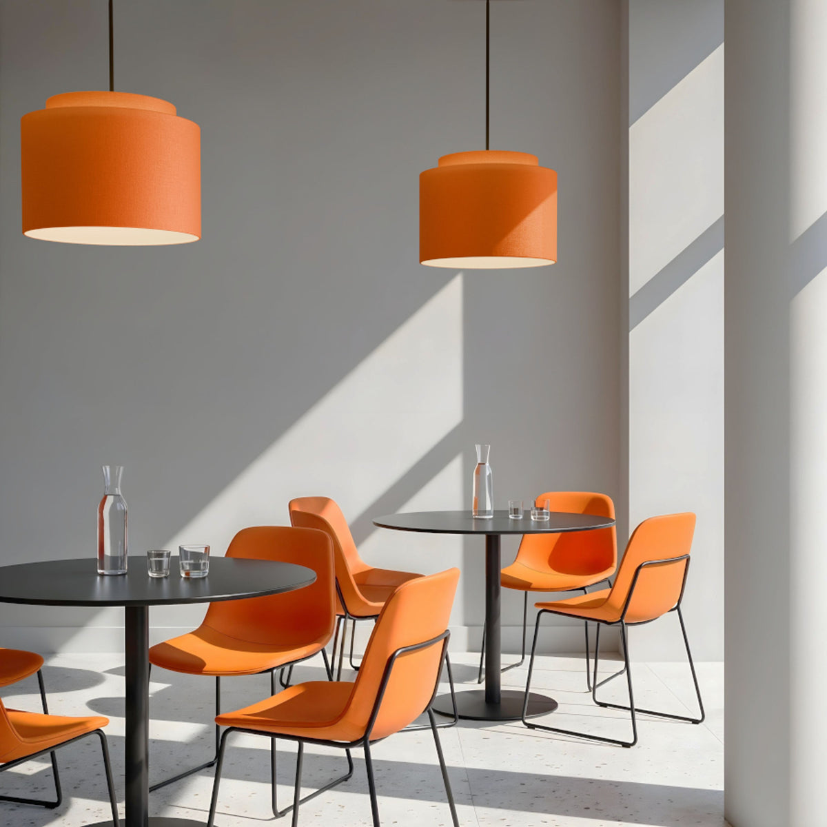 RENDL shades, shade bases, pendent sets DOUBLE 40/30 shade Chintz orange/white PVC max. 23W R11515 5