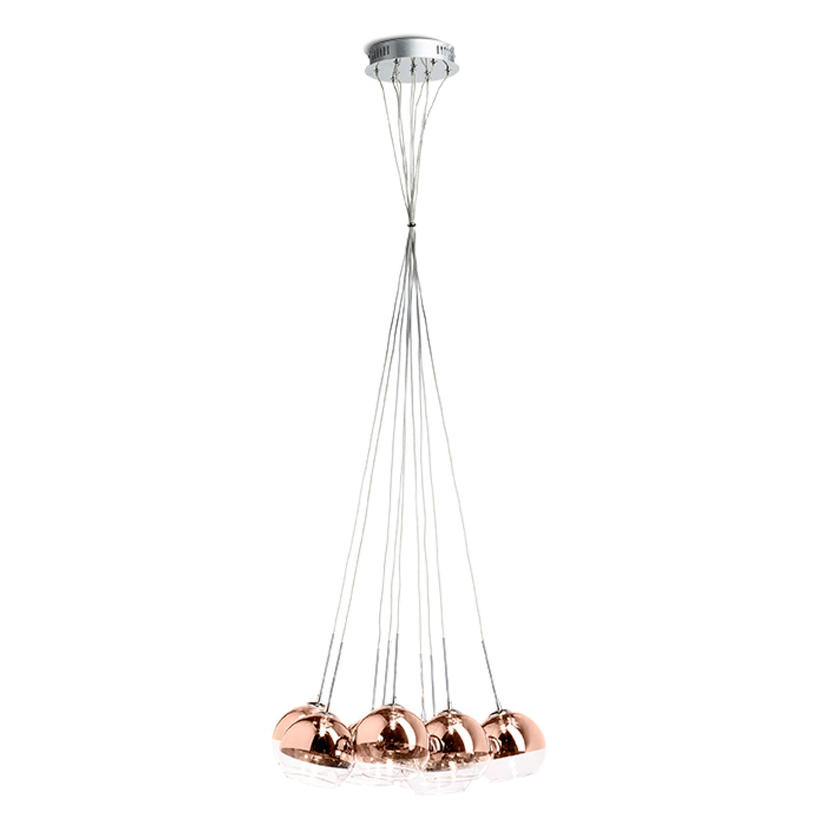RENDL pendant lamp ASTRAL pendant  copper-tinted glass/clear glass 230V/12V G4 10x20W R11706 2