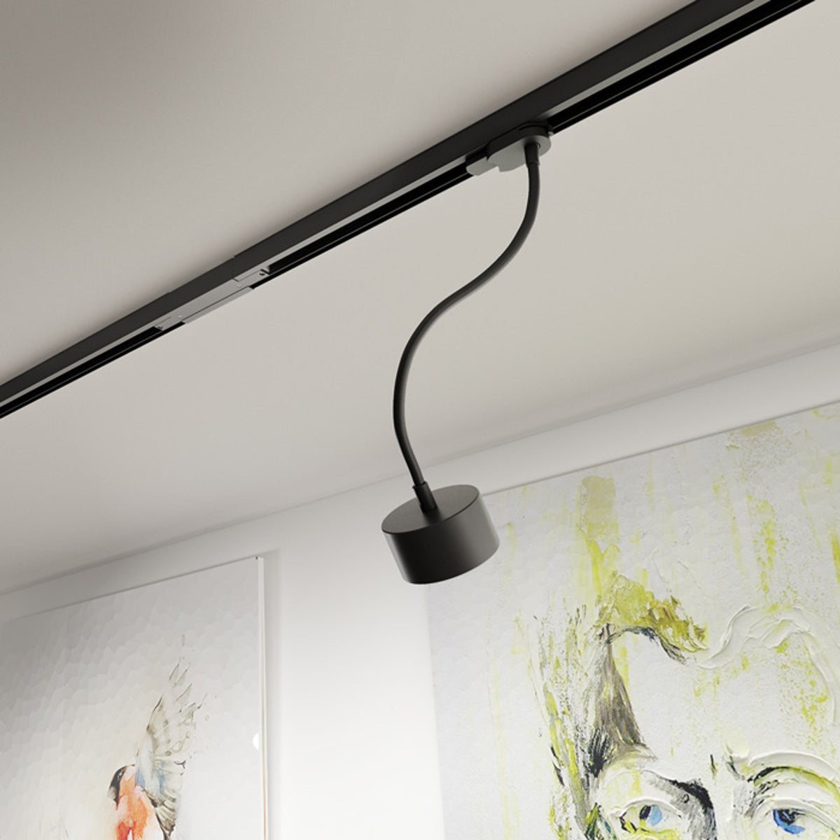 RENDL 3-circuit track system PIXIE on goose neck for 3-circuit tracks black 230V LED GX53 7W R11769 2