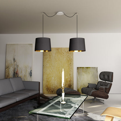 RENDL shades, shade bases, pendent sets KOMBIX 2 pendant set WB+BC+CHF   230V LED E27 2x15W R11778 3