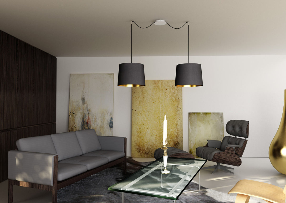 RENDL shades, shade bases, pendent sets KOMBIX 2 pendant set WB+BC+CHF   230V LED E27 2x15W R11778 5