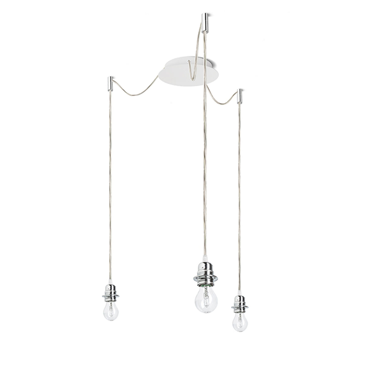 RENDL shades, shade bases, pendent sets KOMBIX 3 pendant set WB+TC+CHF   230V LED E27 3x15W R11782 2