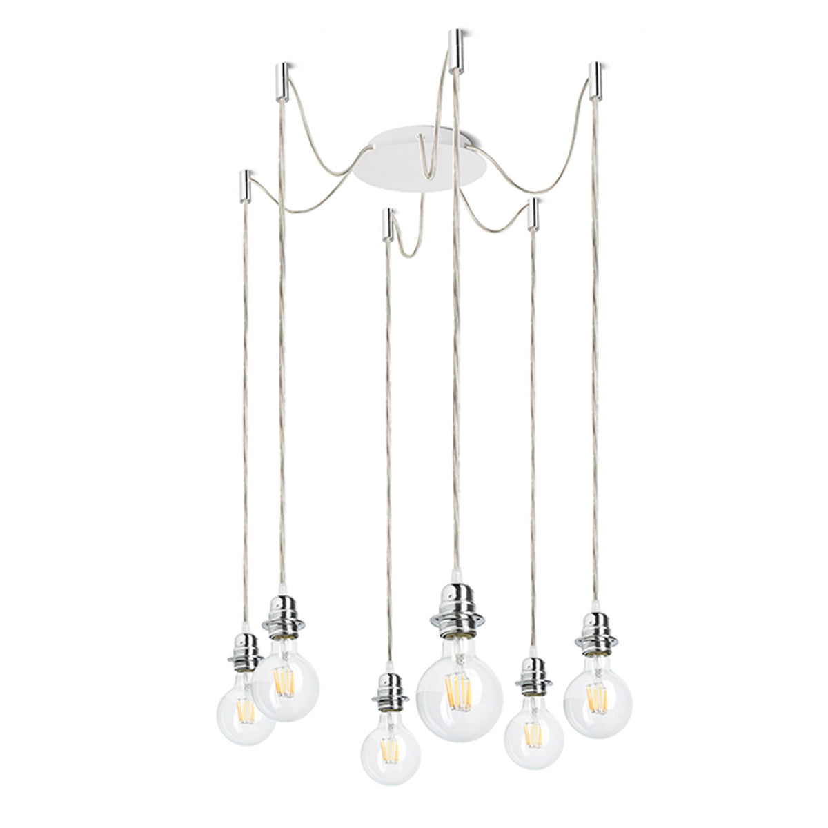 RENDL shades, shade bases, pendent sets KOMBIX 6 pendant set WB+TC+CHF   230V LED E27 6x15W R11783 1