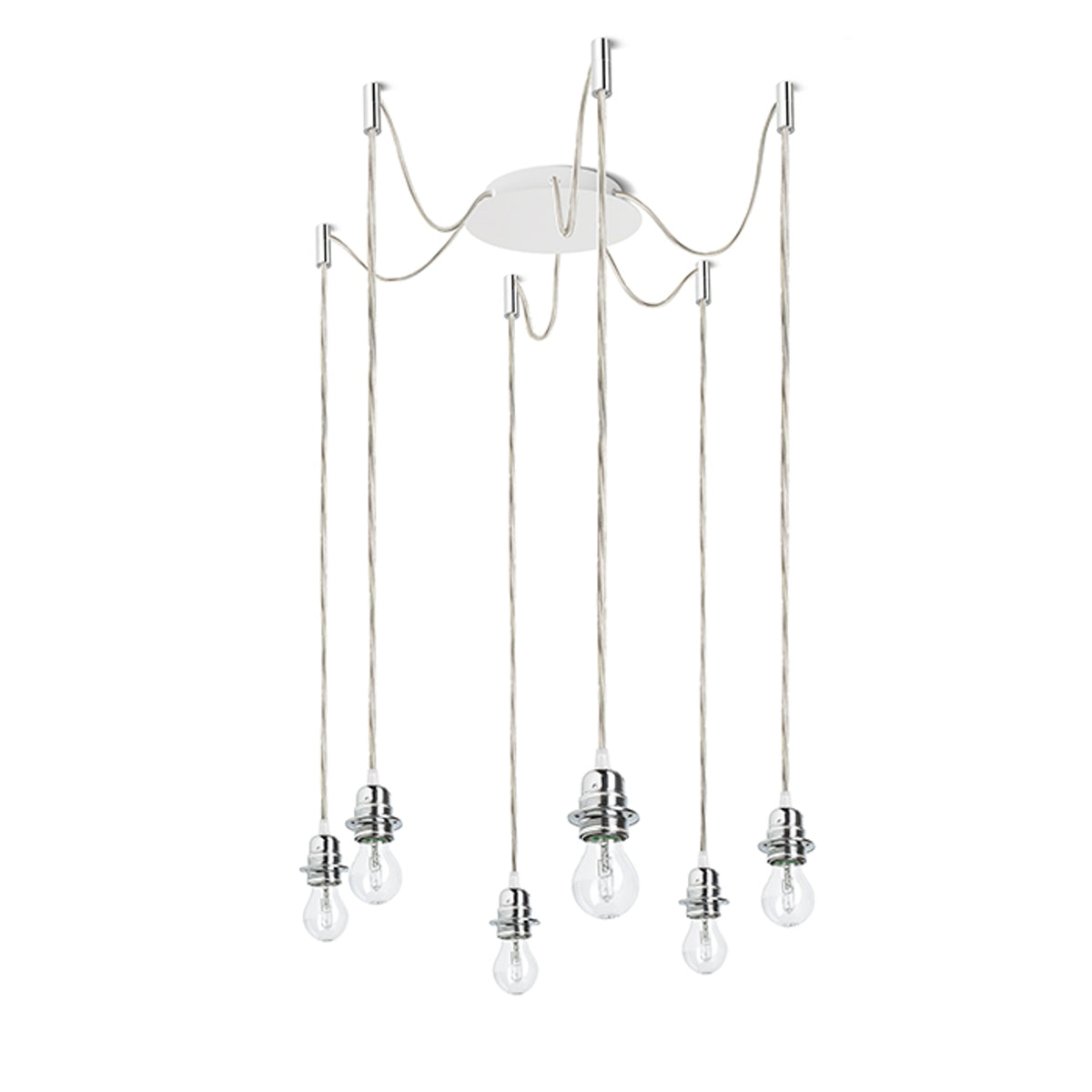 RENDL shades, shade bases, pendent sets KOMBIX 6 pendant set WB+TC+CHF   230V LED E27 6x15W R11783 4