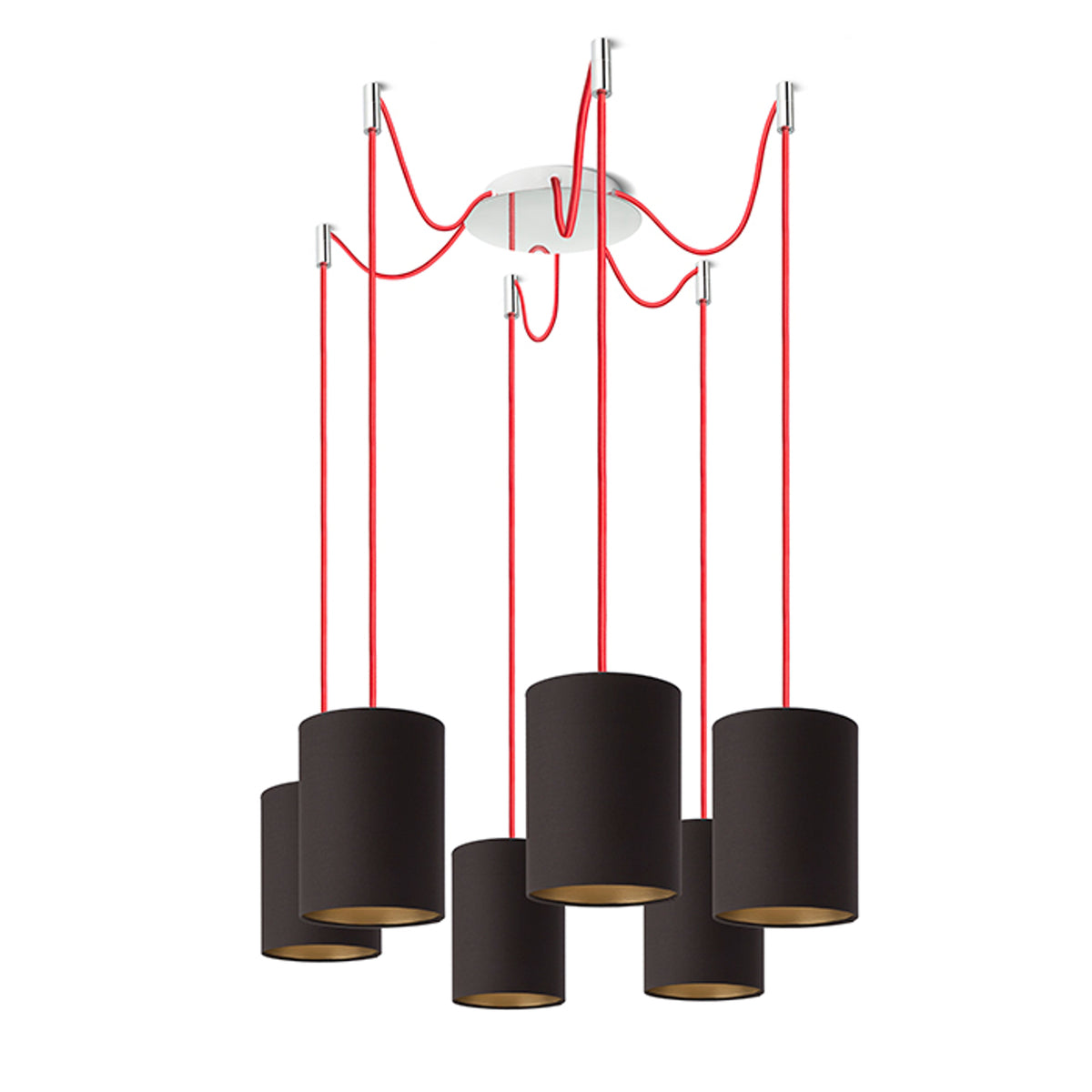 RENDL shades, shade bases, pendent sets KOMBIX 6 pendant set CHB+RC+CHF   230V LED E27 6x15W R11786 3