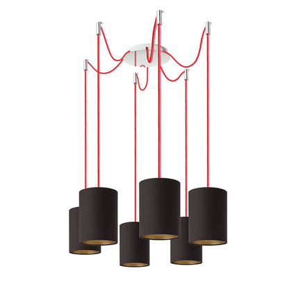 RENDL shades, shade bases, pendent sets KOMBIX 6 pendant set CHB+RC+CHF   230V LED E27 6x15W R11786 3