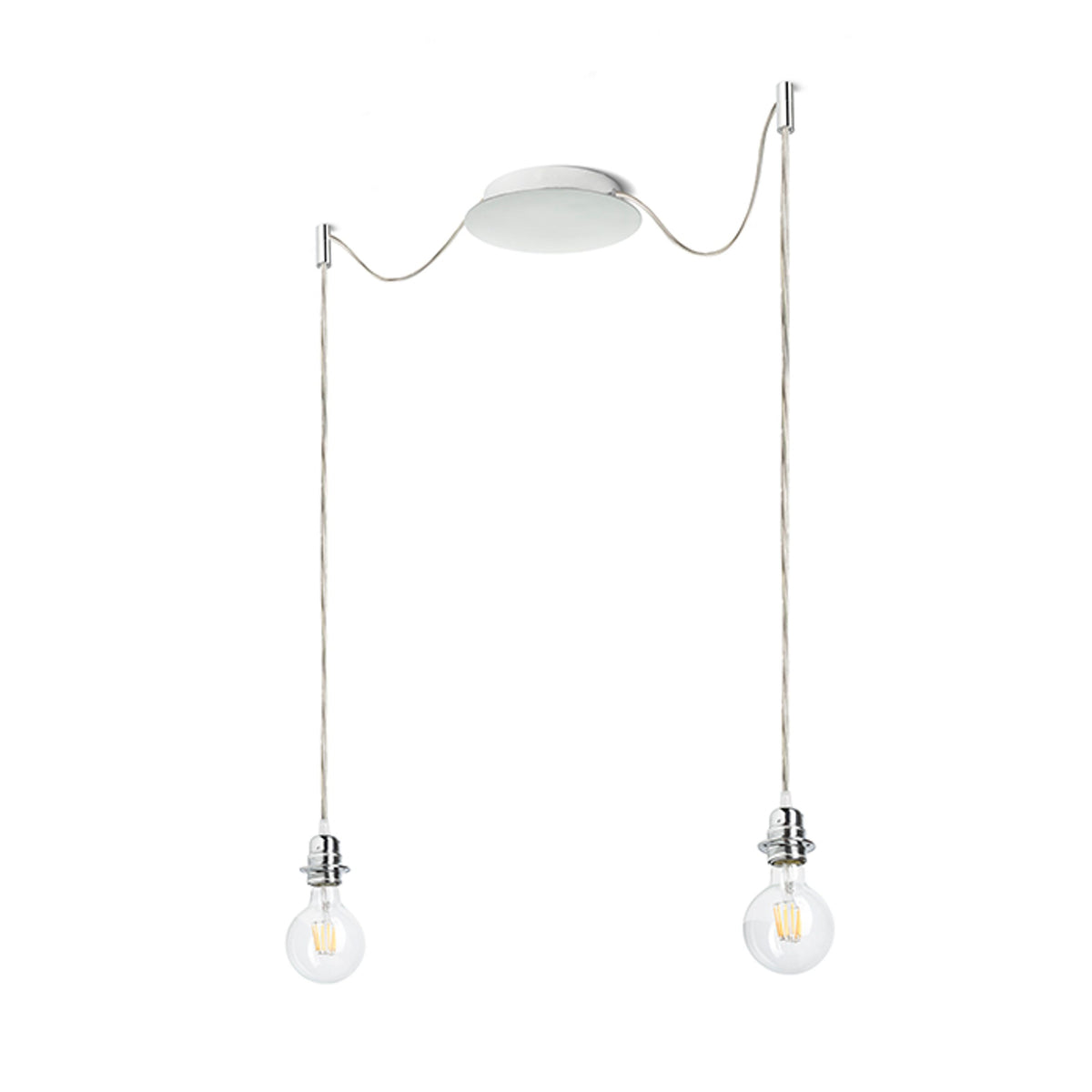 RENDL shades, shade bases, pendent sets KOMBIX 2 pendant set CHB+TC+CHF   230V LED E27 2x15W R11787 1
