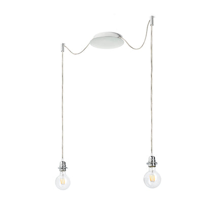 RENDL shades, shade bases, pendent sets KOMBIX 2 pendant set CHB+TC+CHF   230V LED E27 2x15W R11787 1