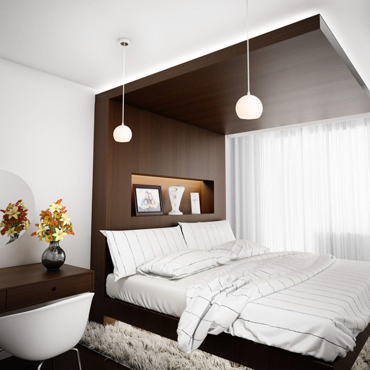 RENDL pendant lamp COPA pendant  opal-colored glass 230V LED E27 11W R11823 6