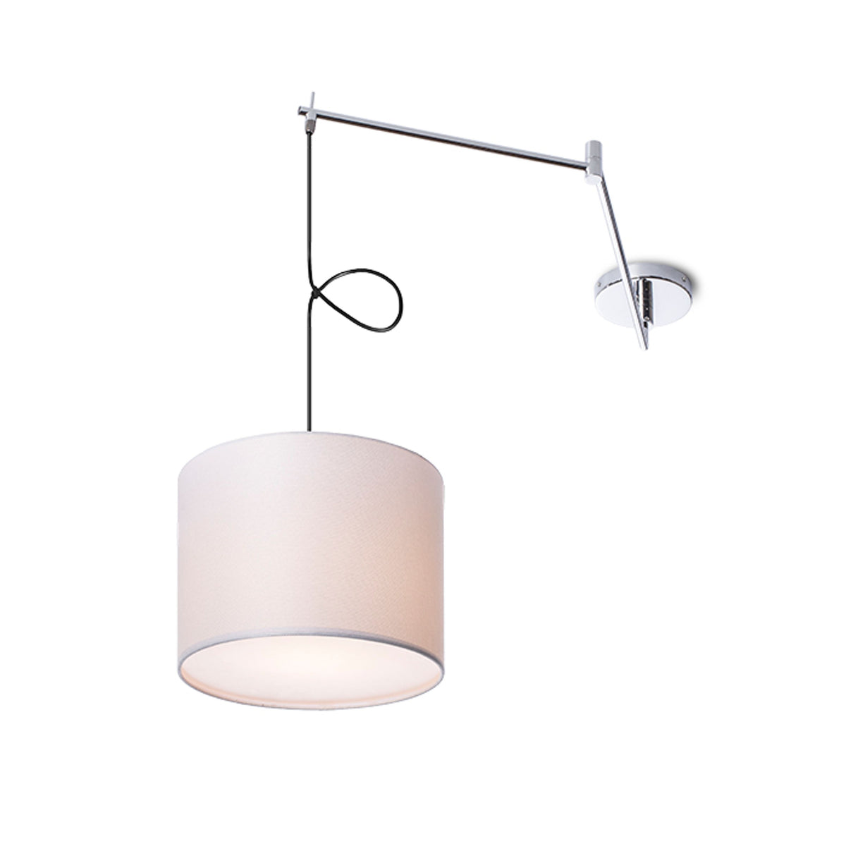 RENDL pendant lamp BROADWAY pendant on an arm white chrome 230V LED E27 15W R11978 3