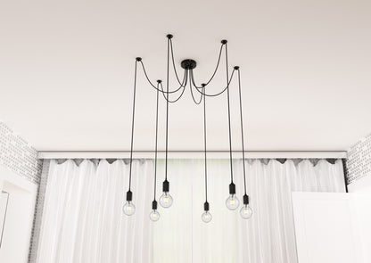 RENDL pendant lamp CINDY VI pendant black  230V LED E27 6x15W R12054 11