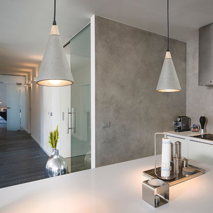 RENDL pendant lamp HEIDI pendant  concrete/wood 230V LED E27 11W R12380 6