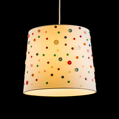 RENDL shades, shade bases, pendent sets DELISA 35/30 shade white buttons  max. 28W R12389 6