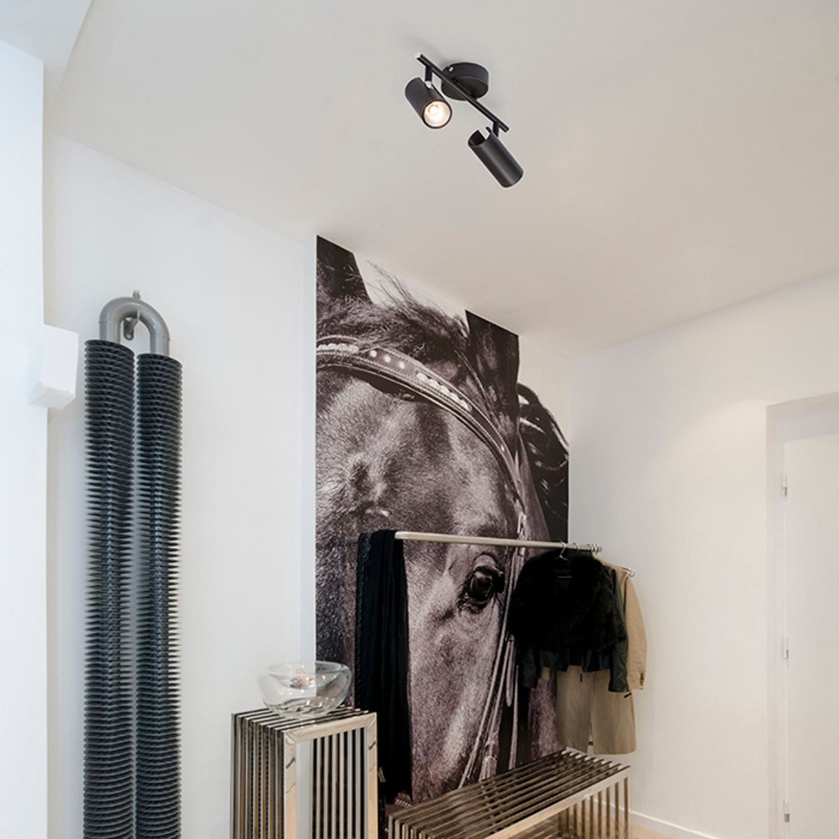 RENDL Outlet BOGARD II wall matt black  230V LED 2x5W 40°  3000K R12503 2
