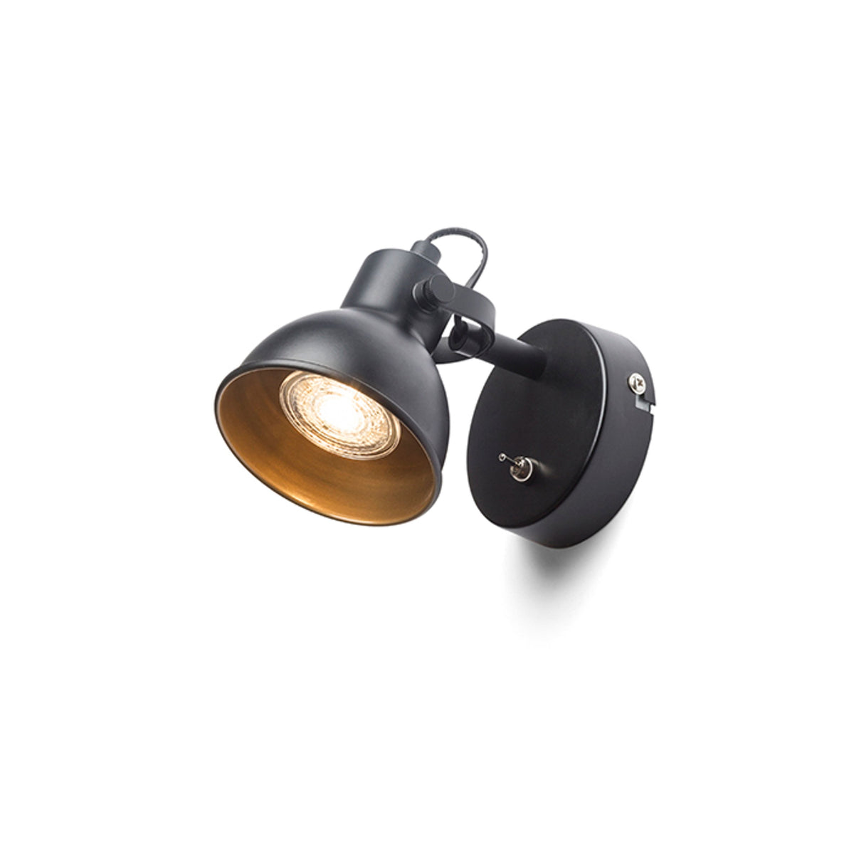 RENDL spotlight ROSITA I wall black/gold 230V LED GU10 9W R12508 1