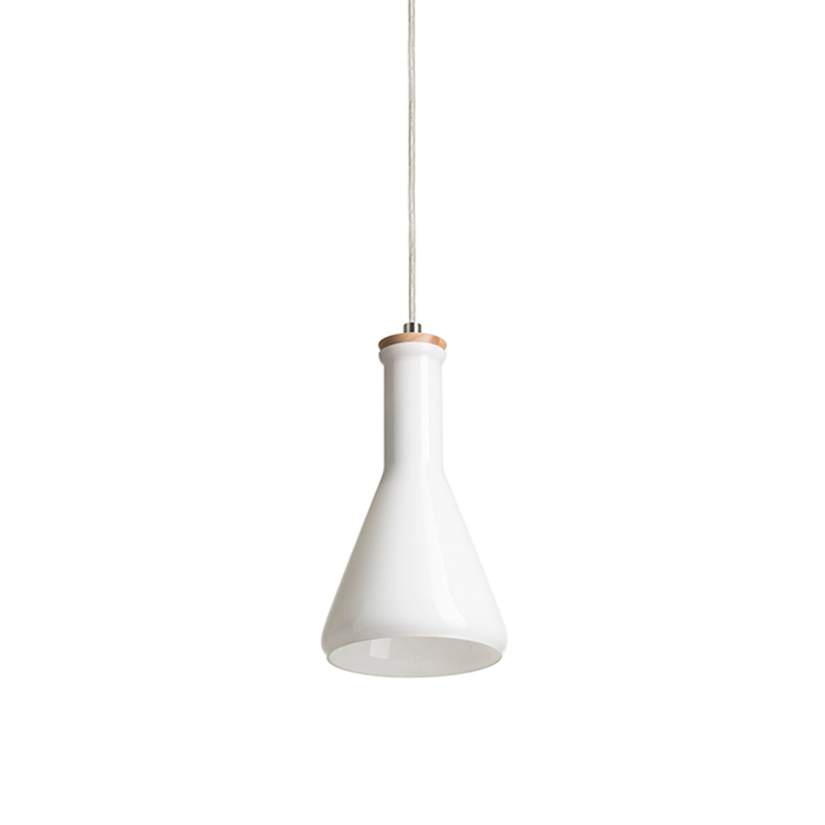 RENDL pendant lamp PULIRE CON pendant  opal-colored glass/wood/chrome 230V LED E14 6W R12663 1