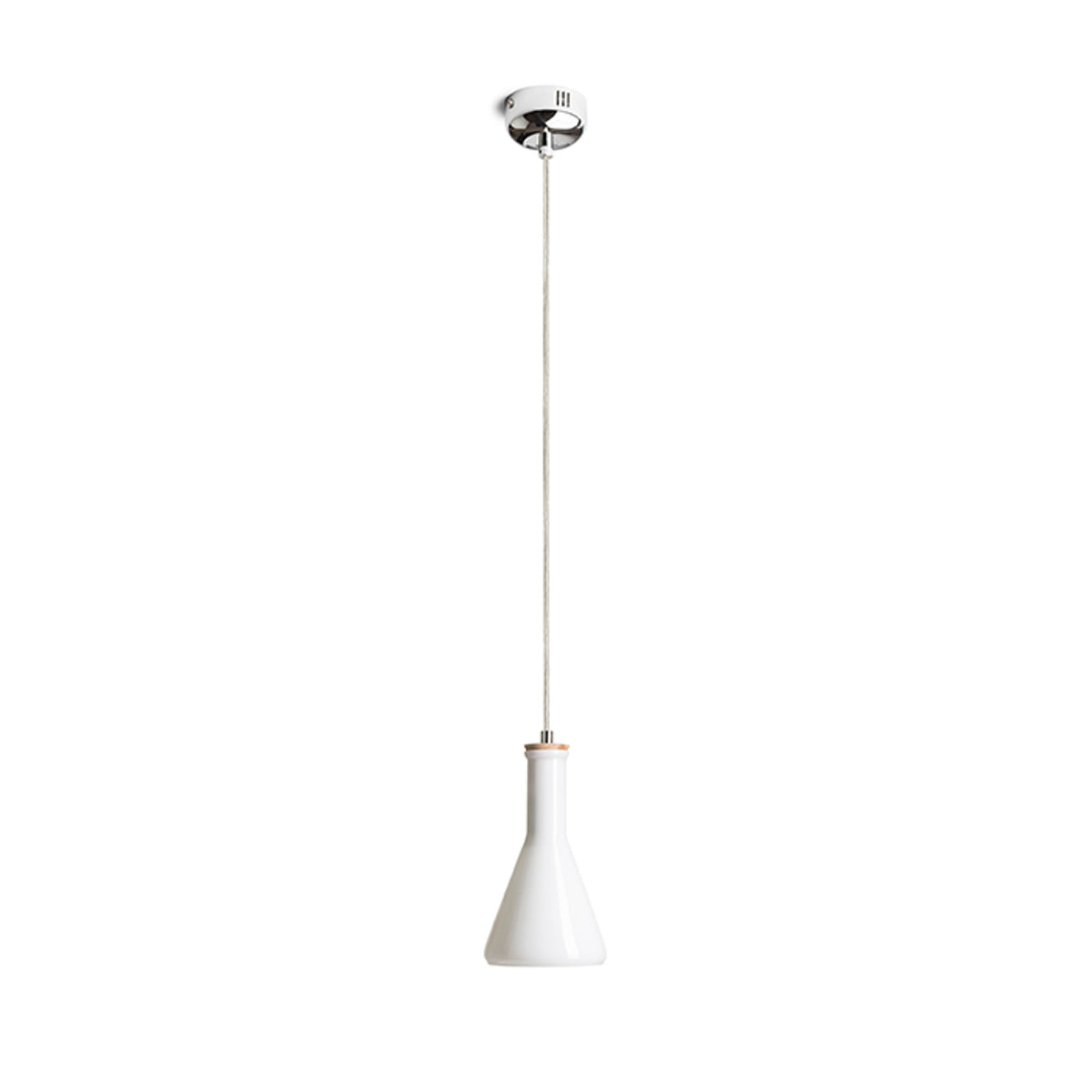 RENDL pendant lamp PULIRE CON pendant  opal-colored glass/wood/chrome 230V LED E14 6W R12663 8