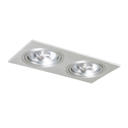 RENDL recessed light PASADENA G53 SQ II   brushed aluminum 230V LED G53 2x15W R12704 2