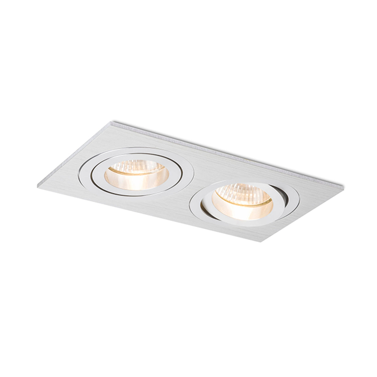 RENDL recessed light PASADENA GU10 SQ II recessed  brushed aluminum 230V LED GU10 2x7W R12712 1