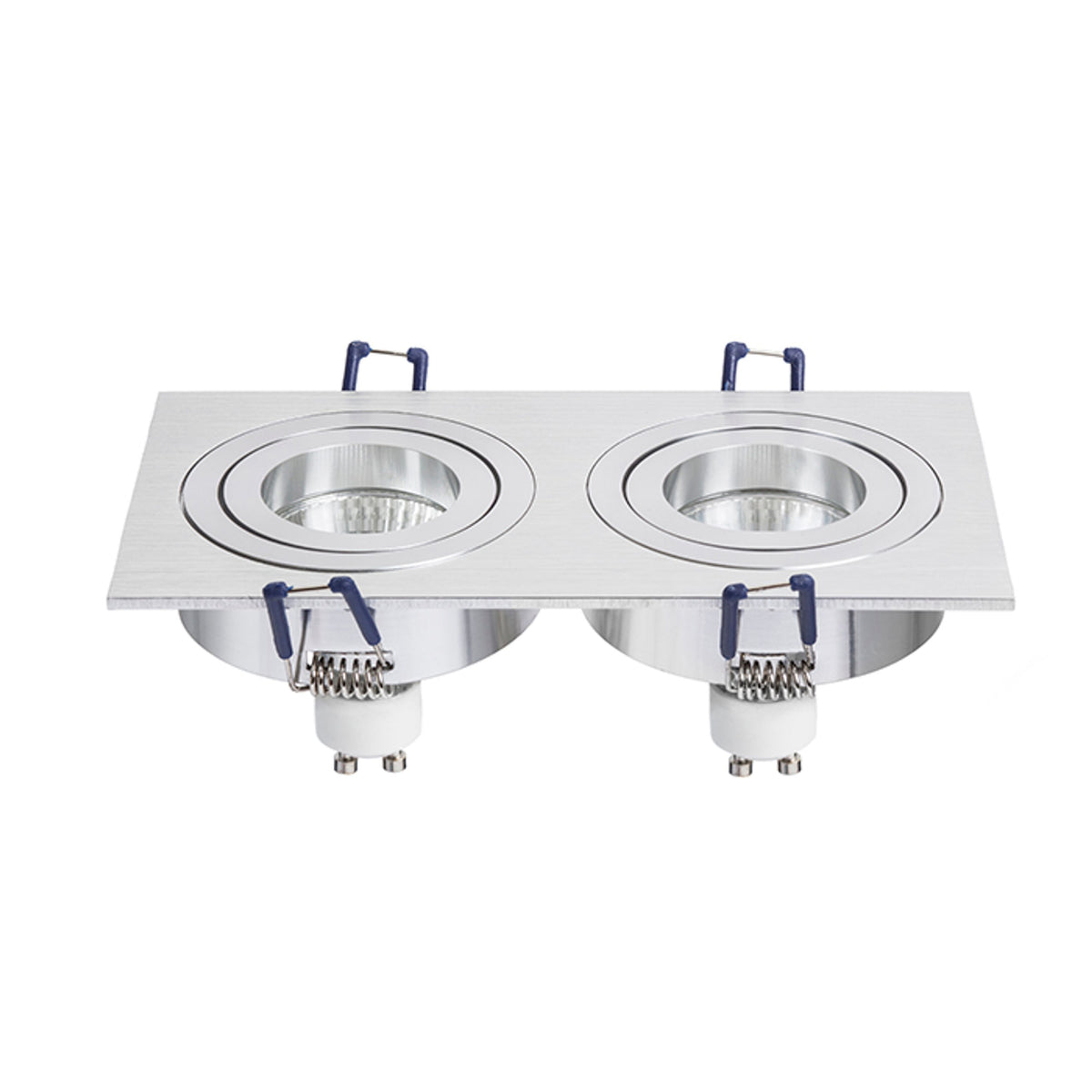 RENDL recessed light PASADENA GU10 SQ II recessed  brushed aluminum 230V LED GU10 2x7W R12712 3