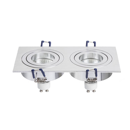 RENDL recessed light PASADENA GU10 SQ II recessed  brushed aluminum 230V LED GU10 2x7W R12712 3