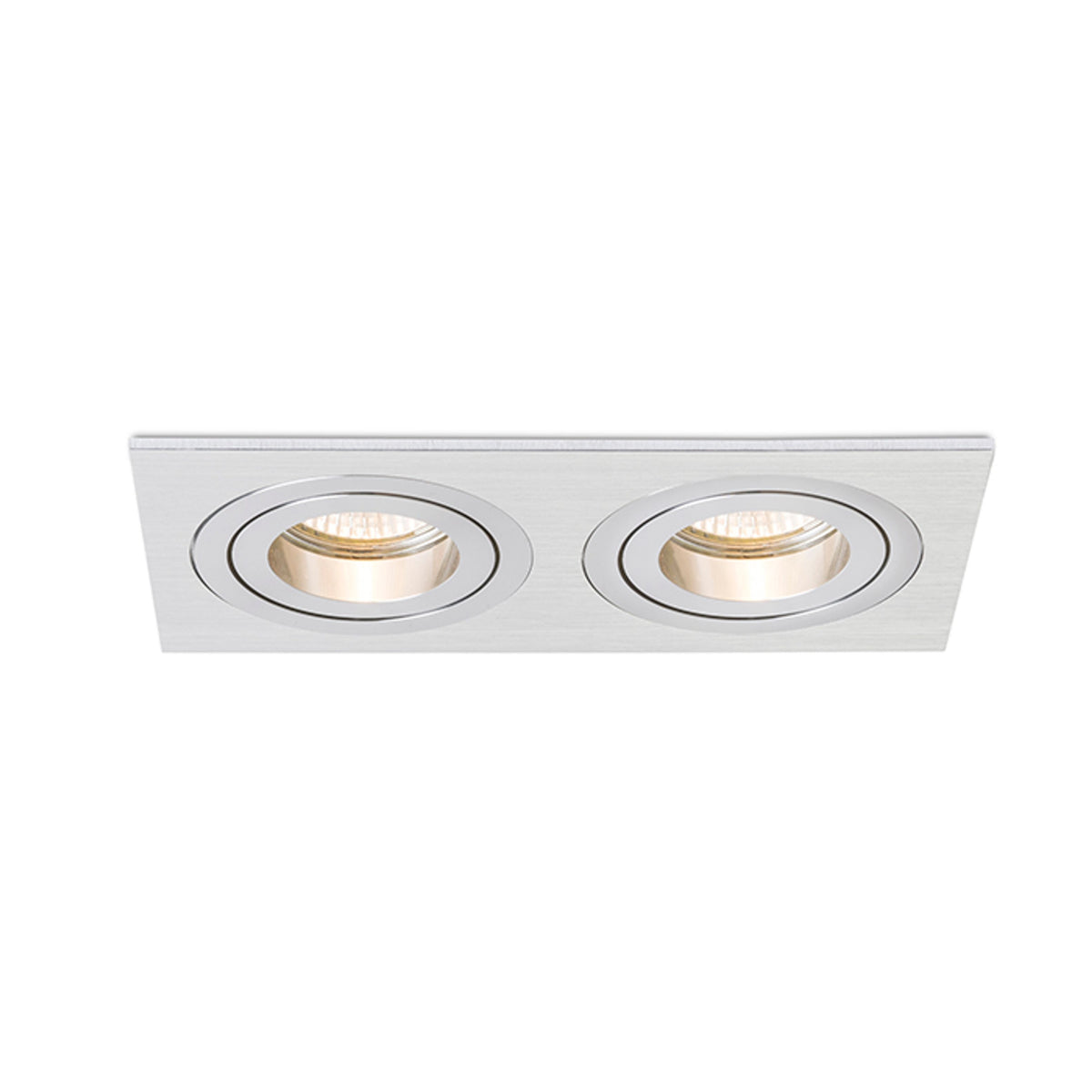 RENDL recessed light PASADENA GU10 SQ II recessed  brushed aluminum 230V LED GU10 2x7W R12712 4